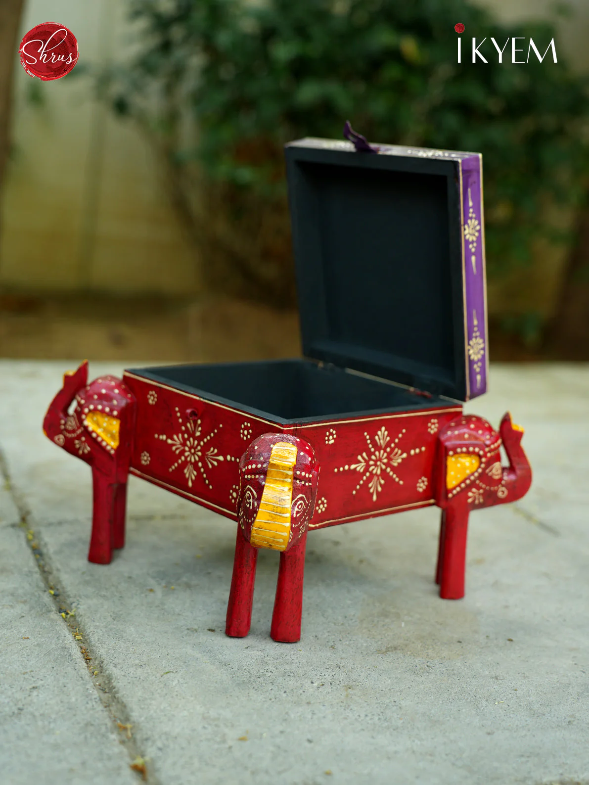 Wooden Hand Painted Storage Box - Image 2