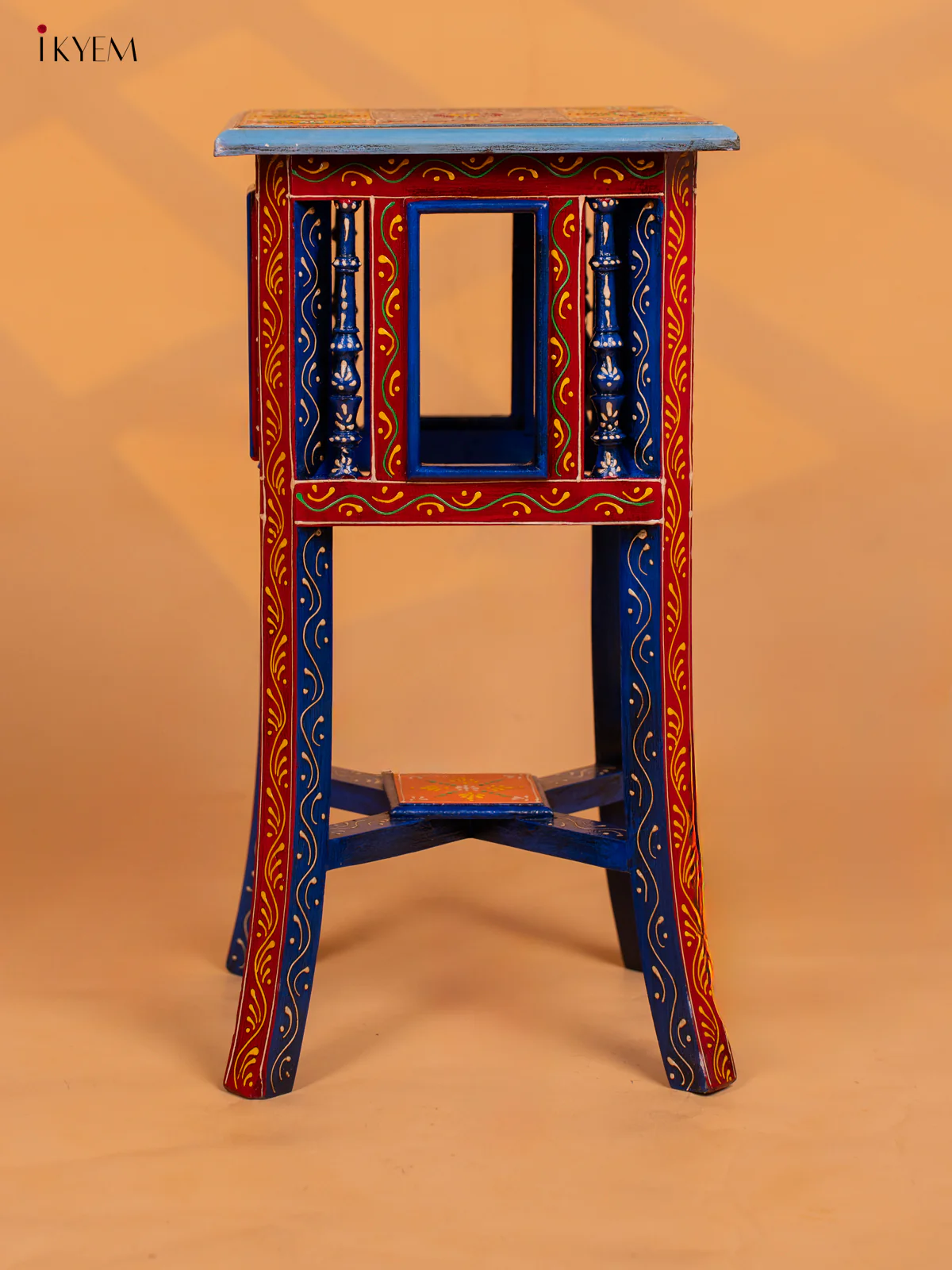 Hand painted Wooden Stool - 20 Inch - 4EJ04001 - Image 5