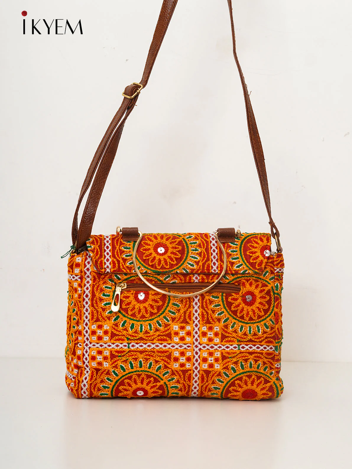 Orange & Brown - Ajrakh HandBag - Image 2