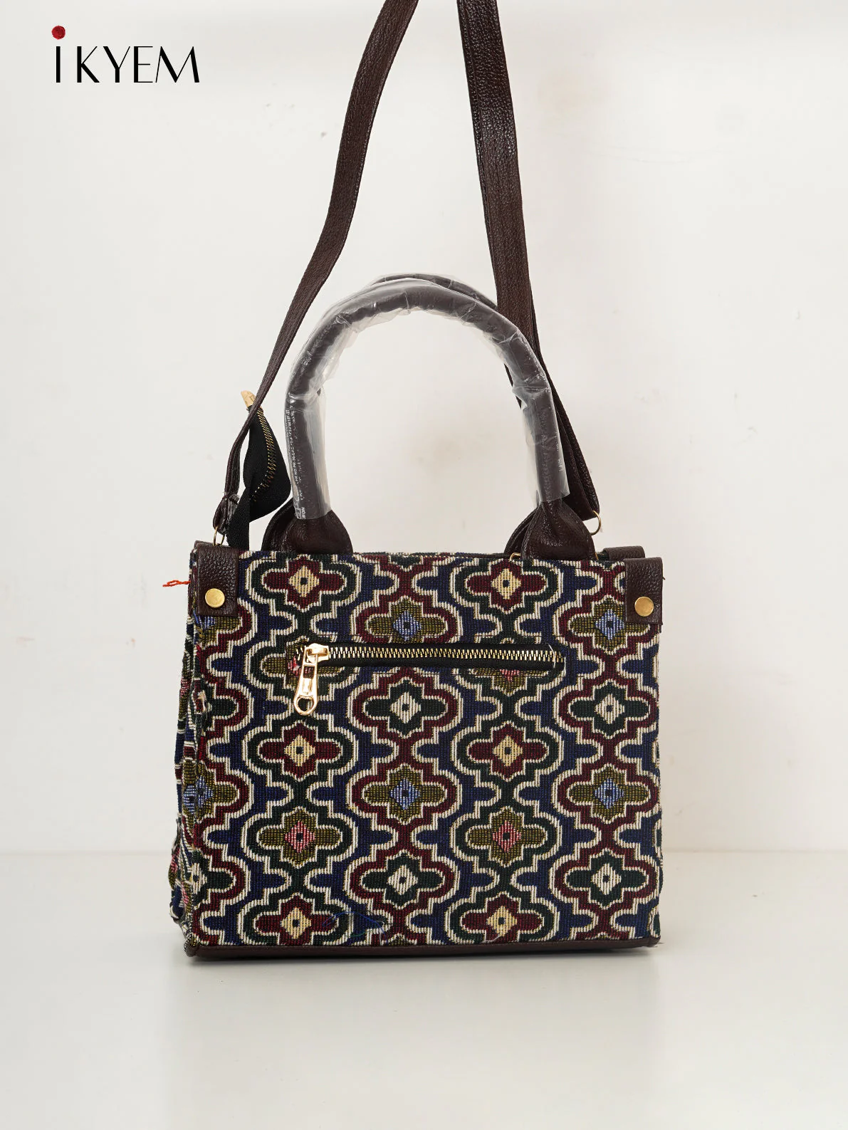 Blue & Brown - Ajrakh Hand Bag - Image 2