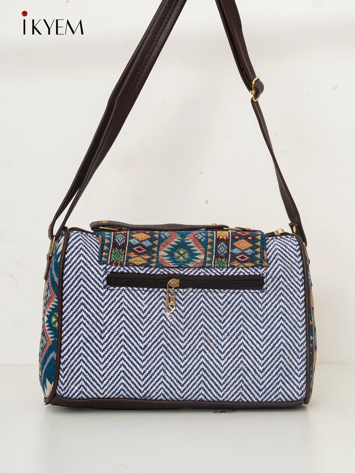 Blue- Ajrakh Hand Bag - Image 2
