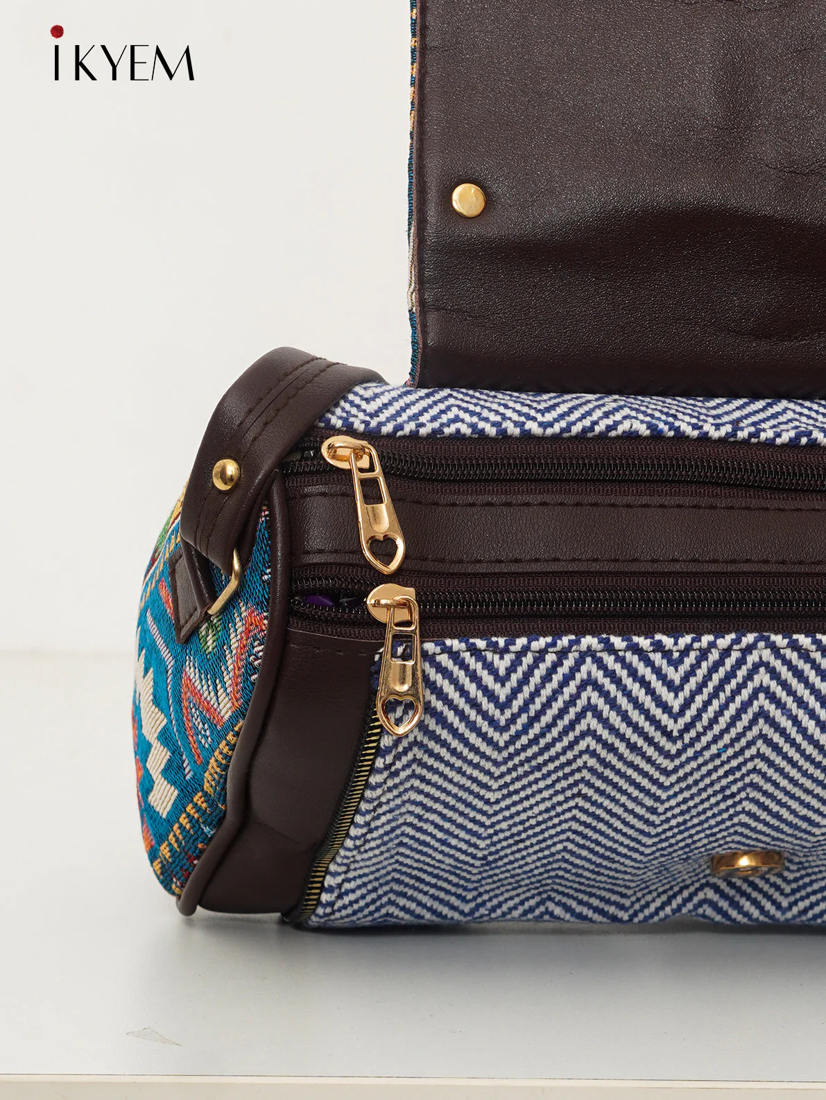 Blue- Ajrakh Hand Bag - Image 3