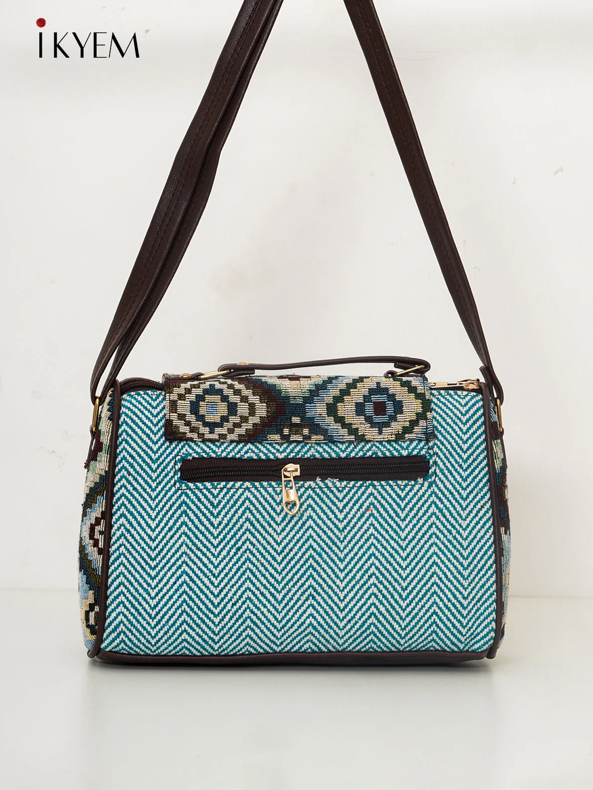 Blue- Ajrakh Hand Bag - Image 2