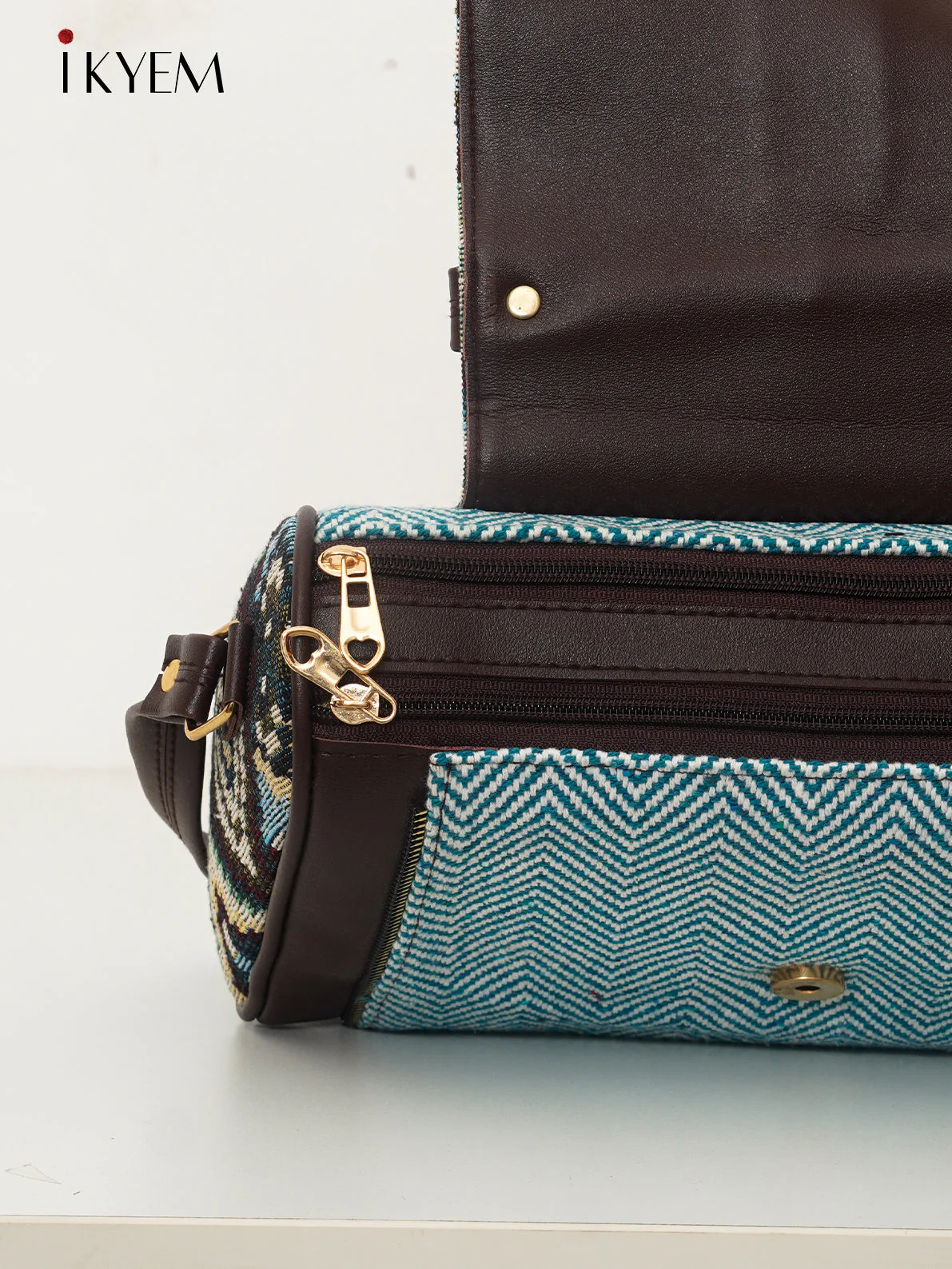 Blue- Ajrakh Hand Bag - Image 3