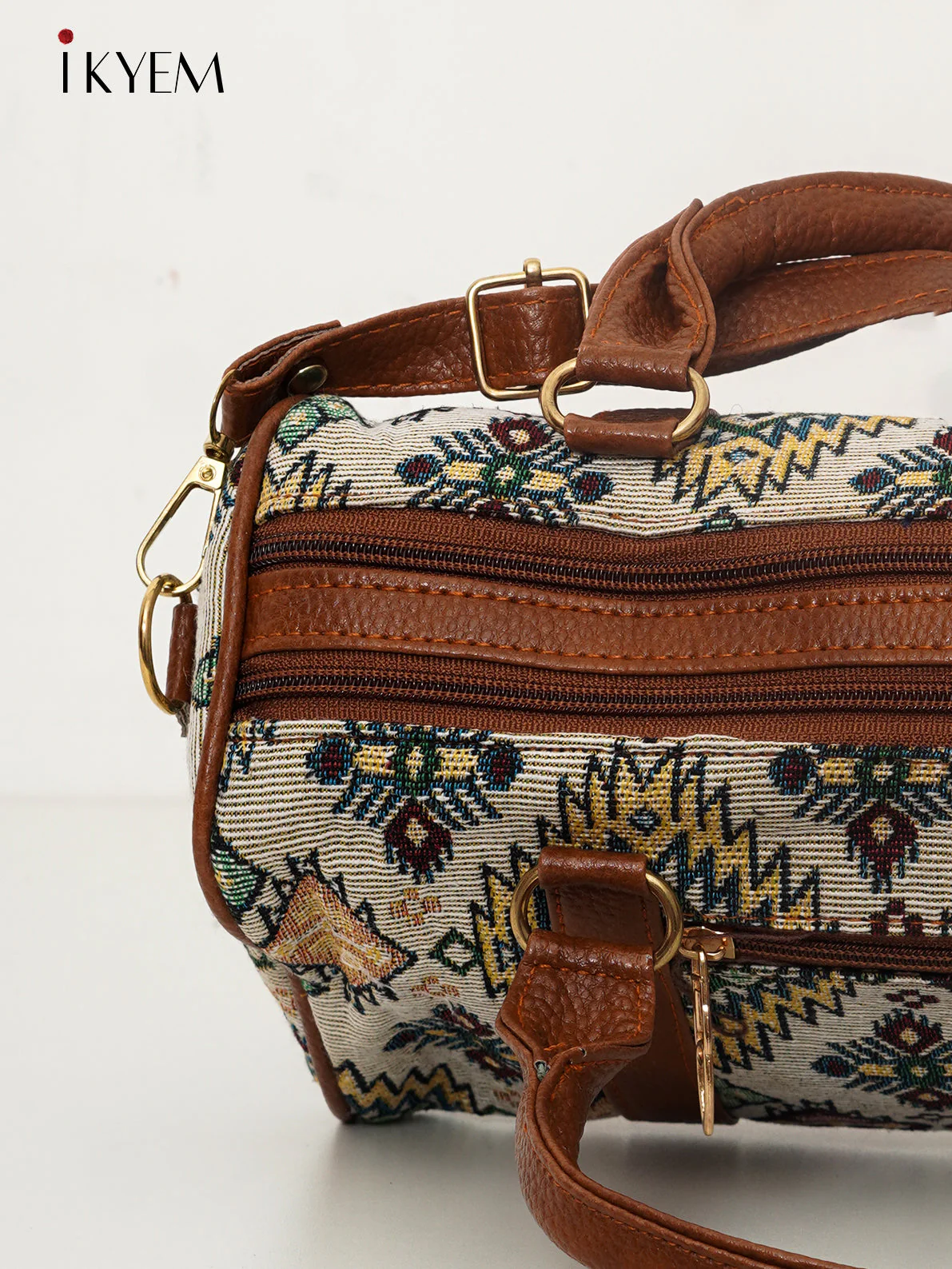 Cream & Brown - Ajrakh Handbag - Image 3