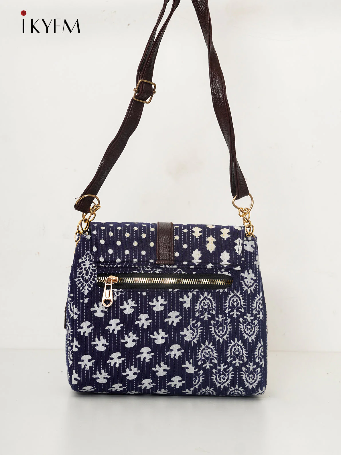 Blue - Ajrakh Printed Handbags - Image 2