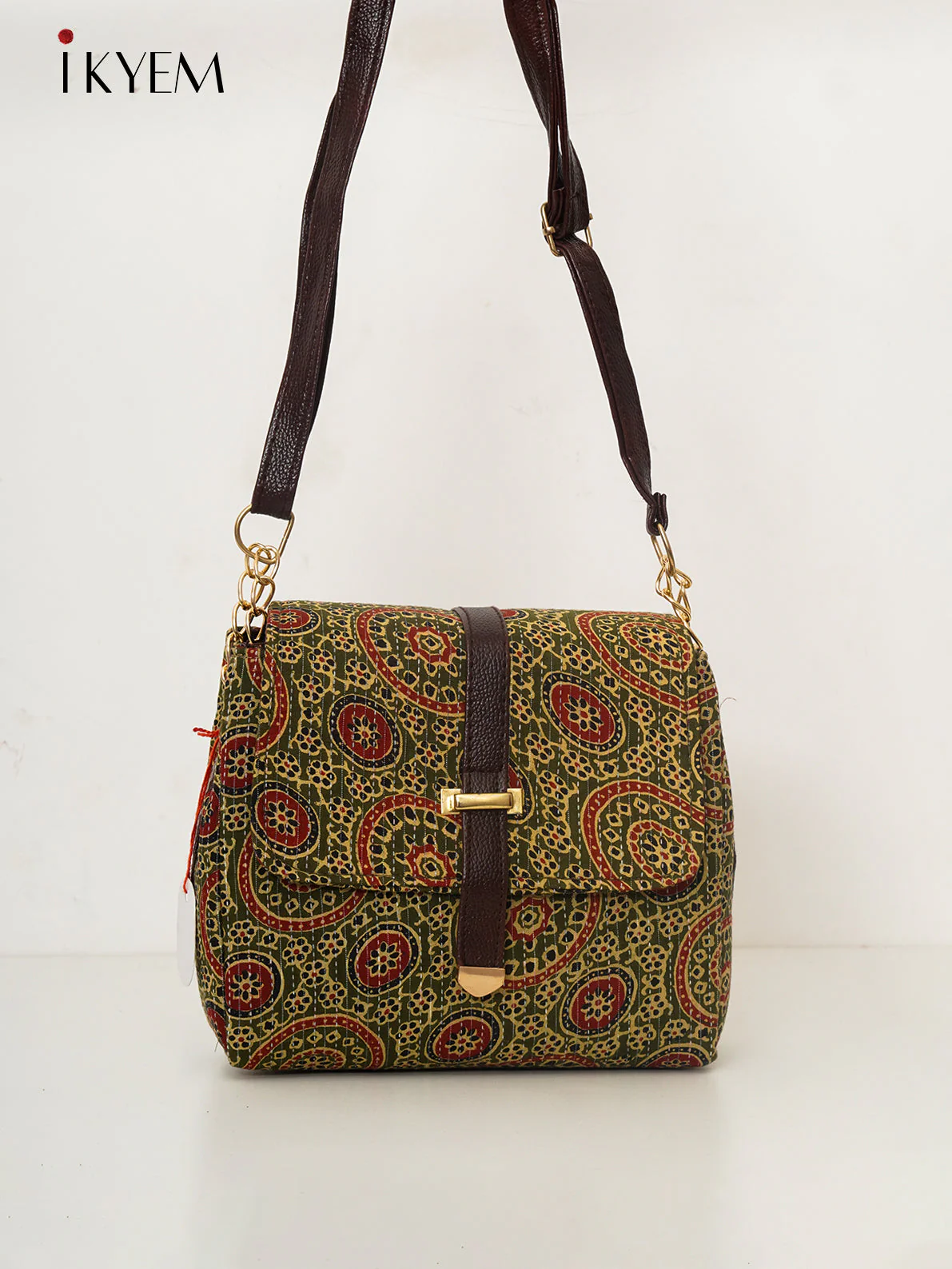 Green - Ajrakh Hand bag