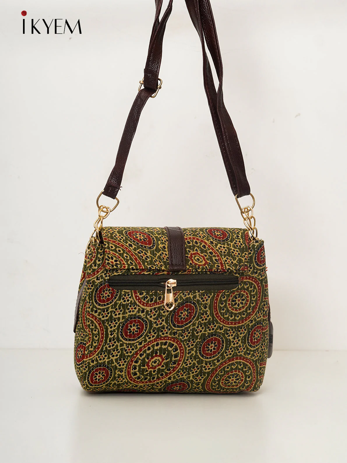 Green - Ajrakh Hand bag - Image 2