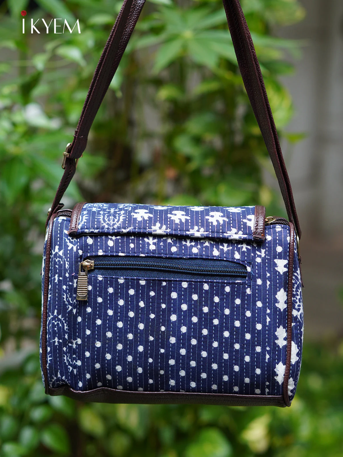 Blue & Brown - Ajrakh hand bag - Image 2