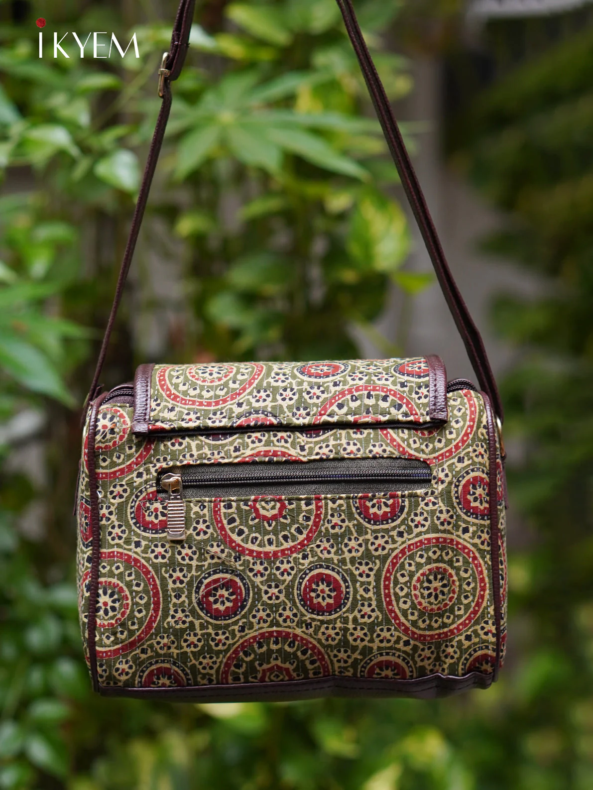 Grey & Pink - Ajrakh hand bag - Image 2
