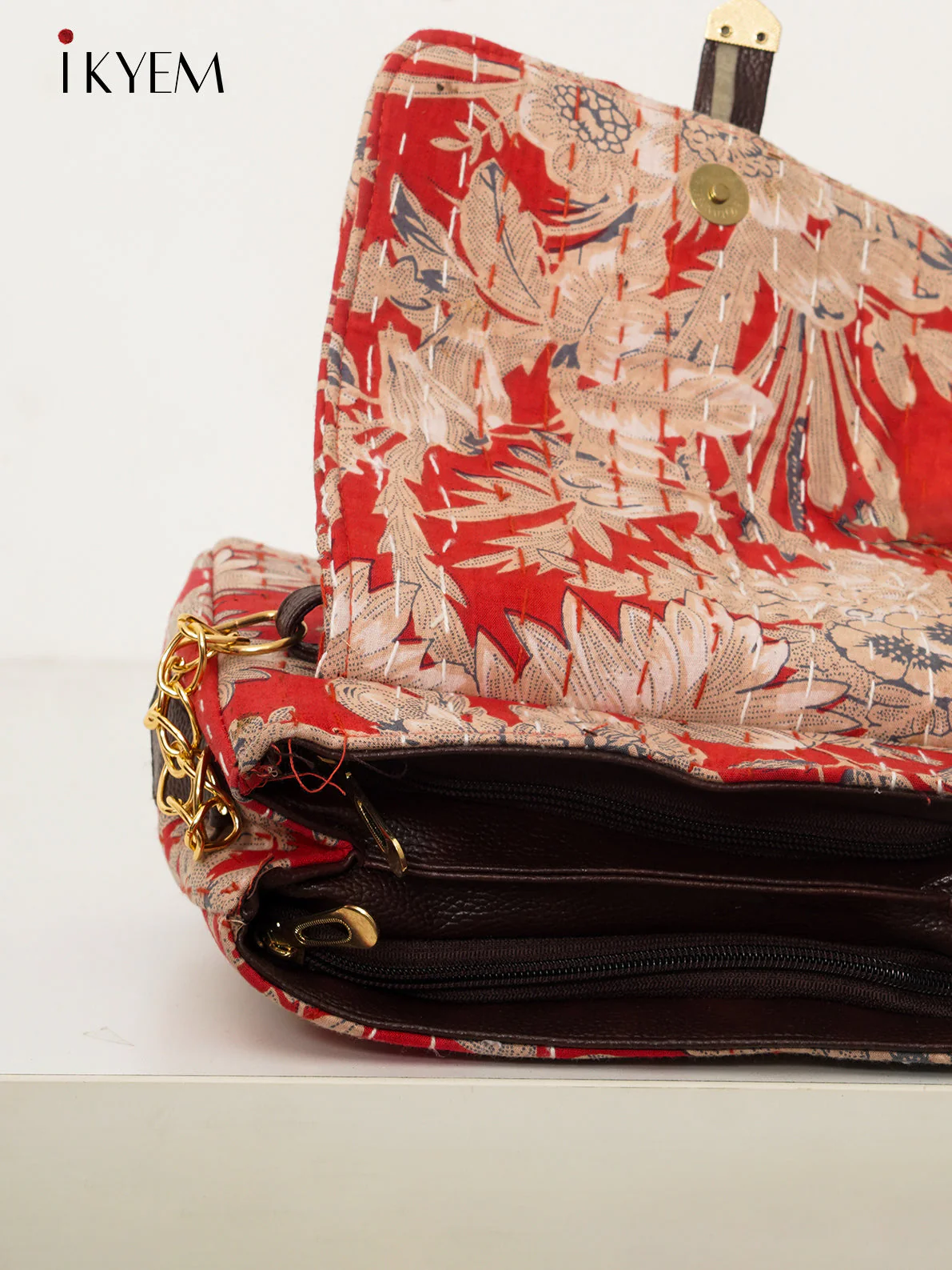 Red & Brown - Ajrakh Hand Bags - Image 3