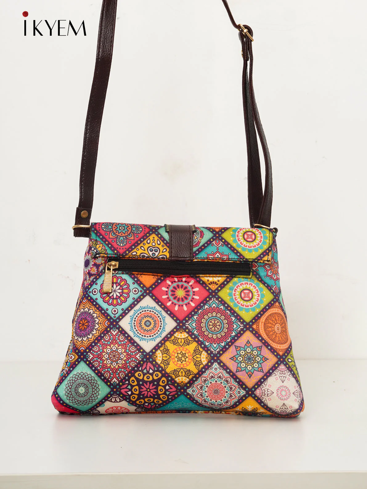 Multicolor & Brown - Ajrakh Hand Bag - Image 2