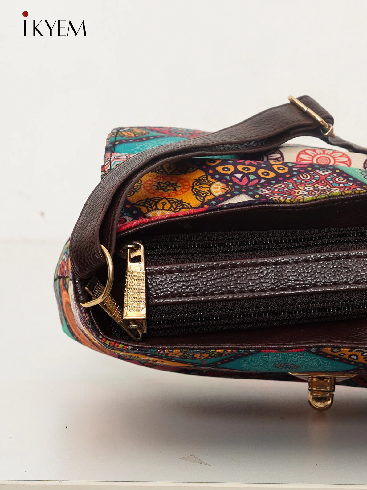 Multicolor & Brown - Ajrakh Hand Bag - Image 3