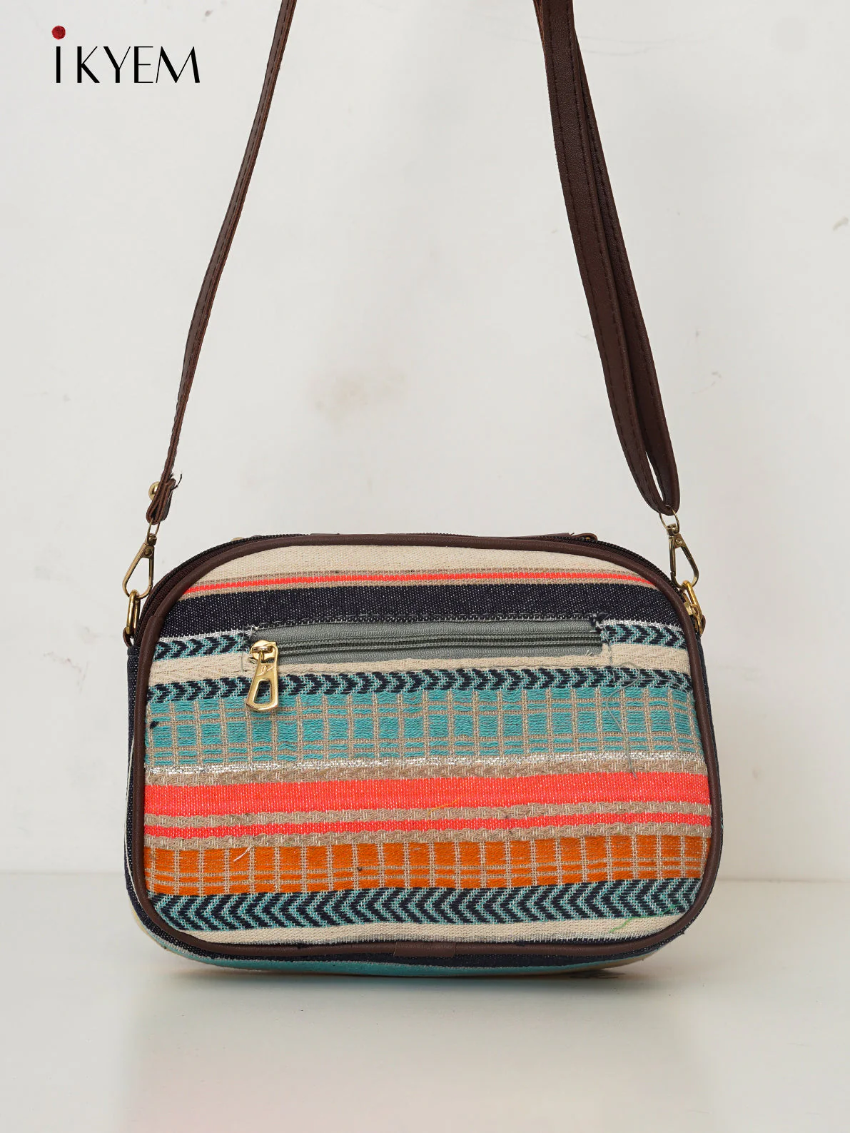 Multicolor & Brown - Ajrakh Handbag - Image 2