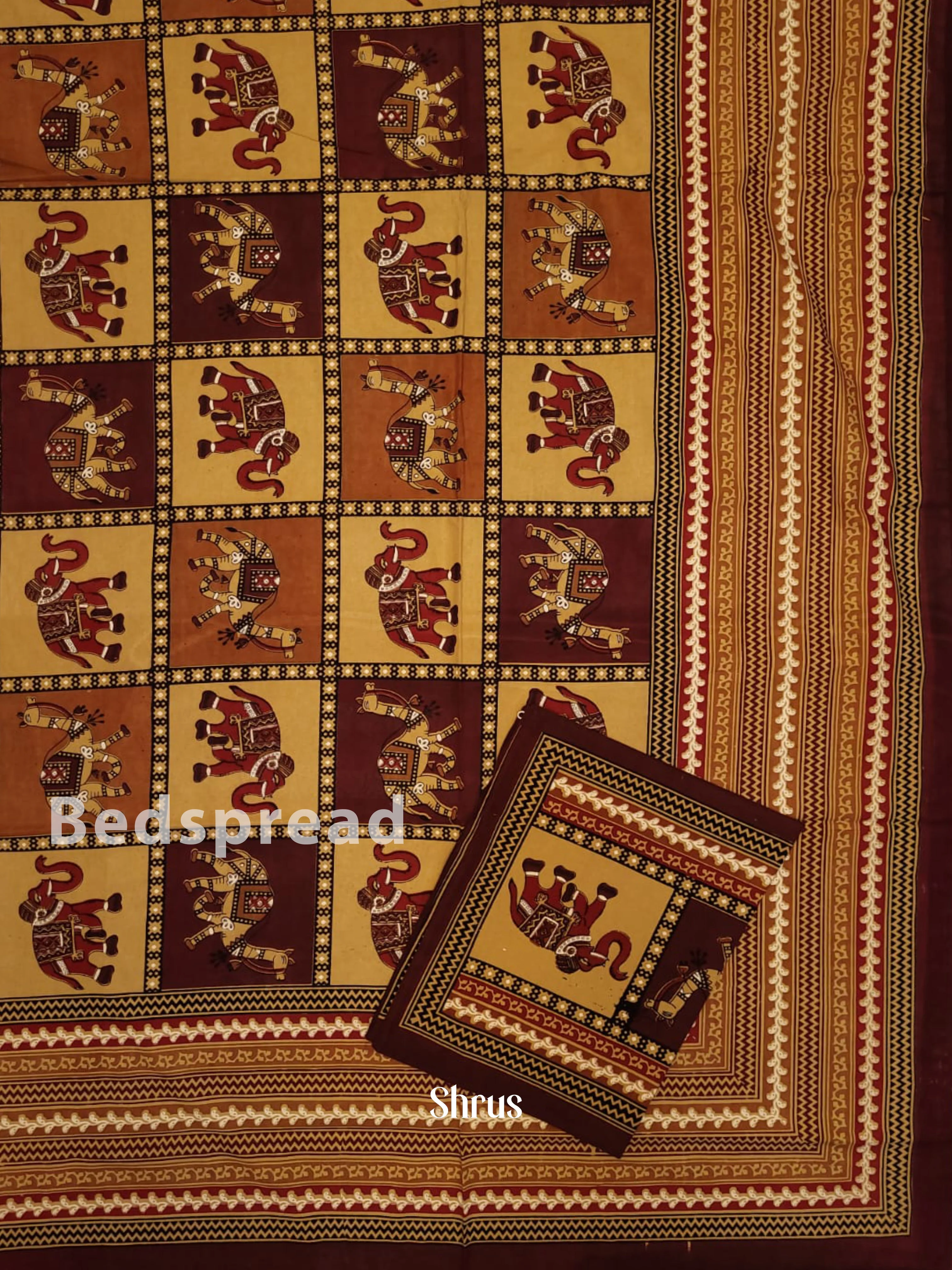 Mustard & Maroon - Bed Spreads - Image 2