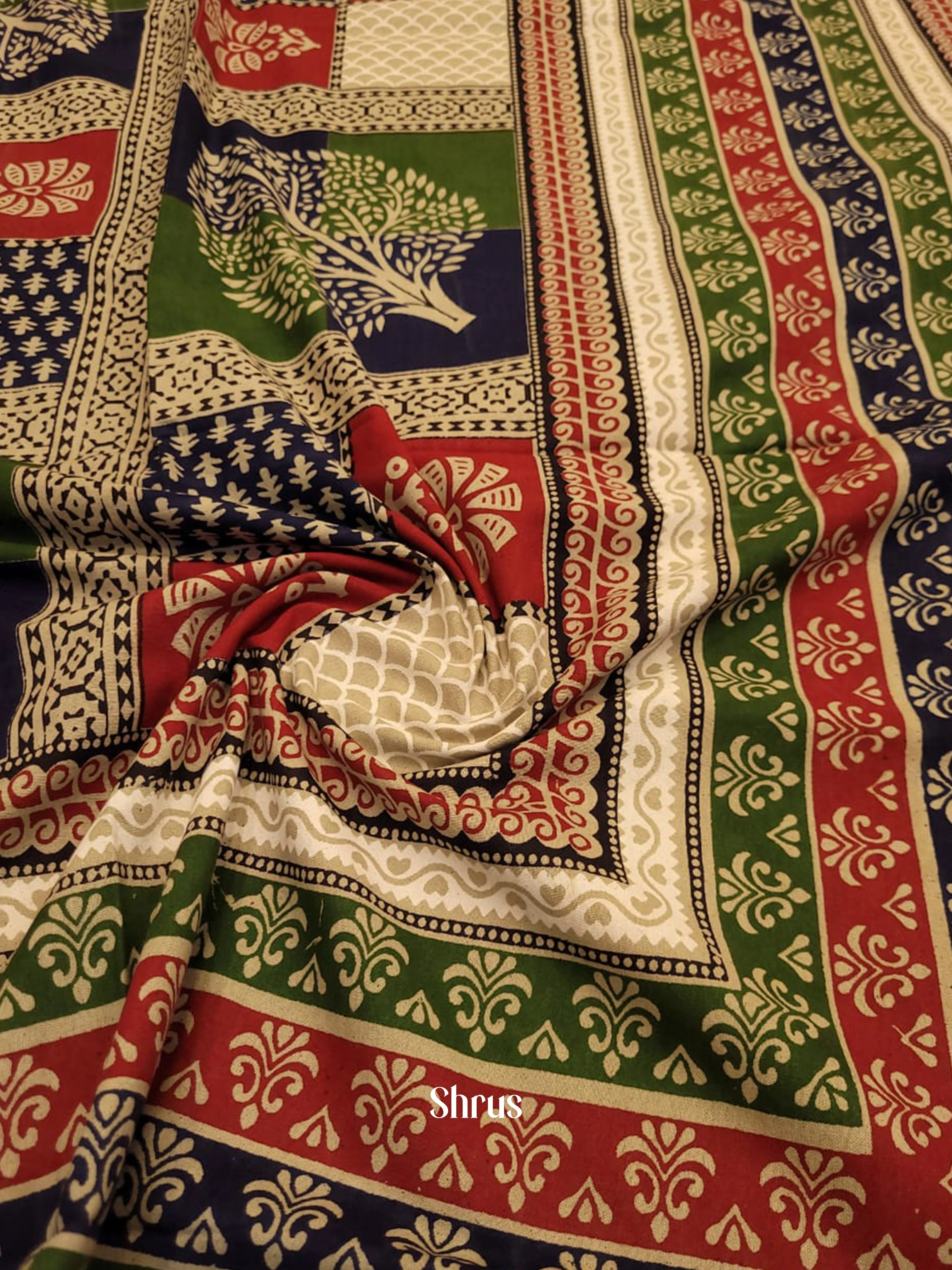 Navy Blue & Green - Bed Spreads