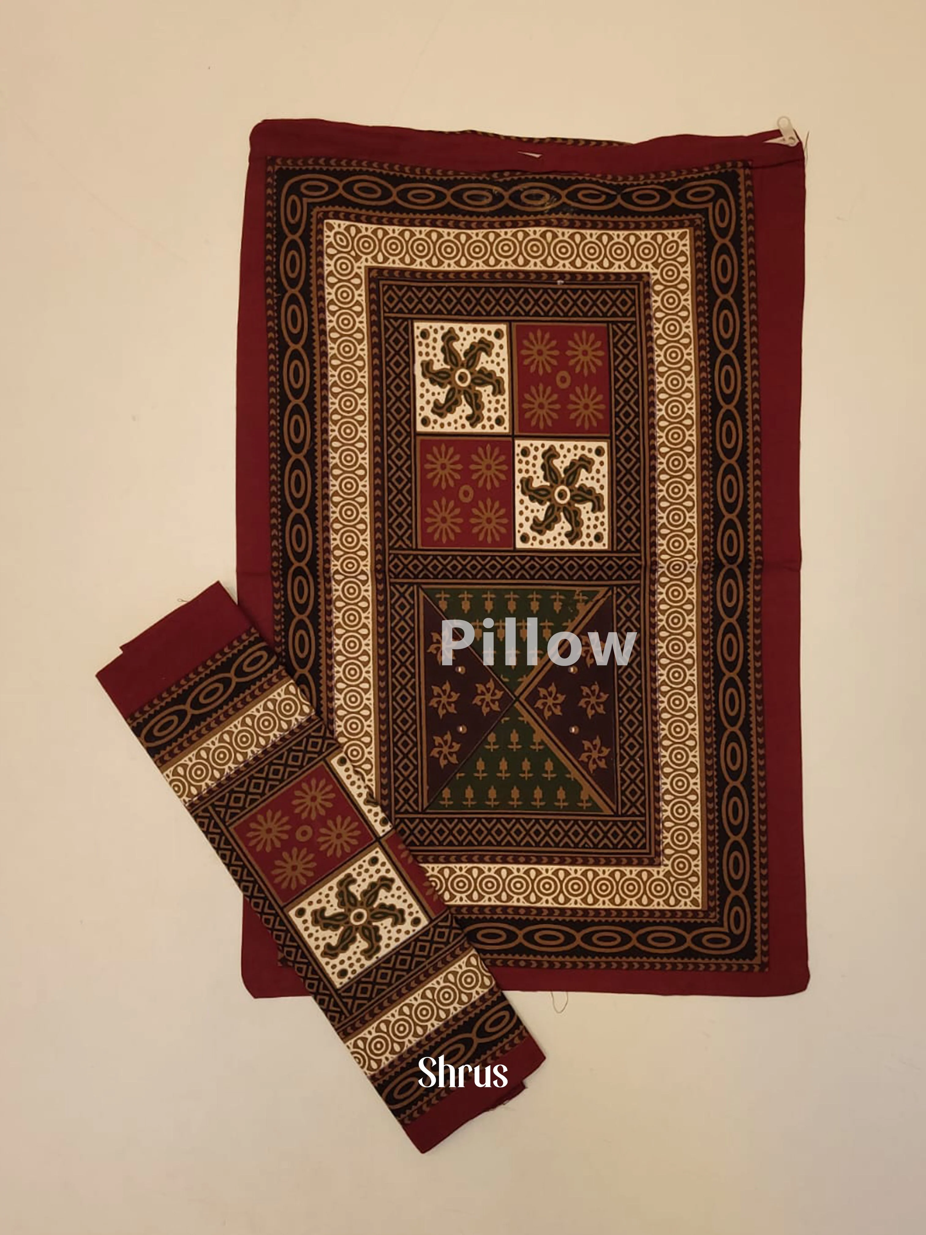 Maroon & Cream - Bed Spreads - Image 3