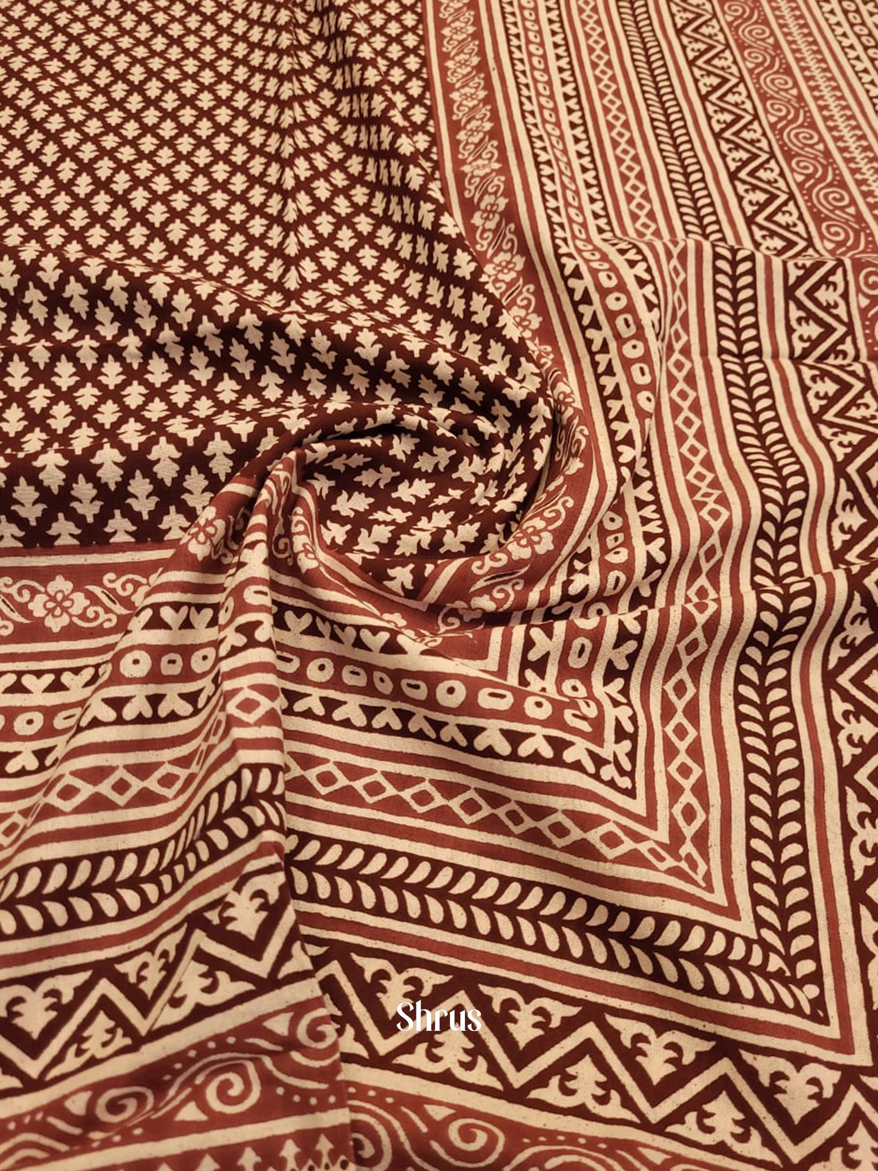 Maroon & Cream - Bed Spreads