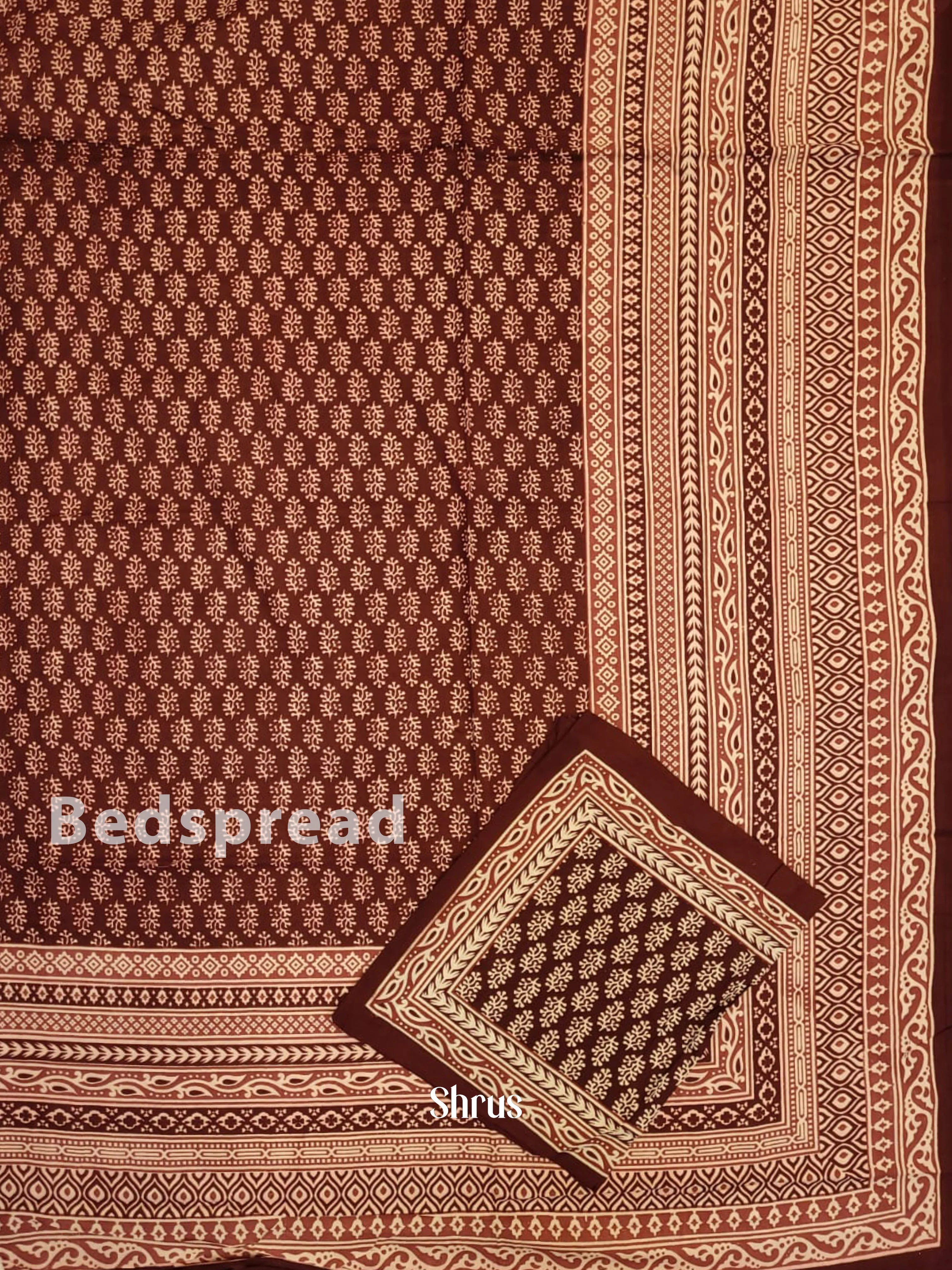Maroon & Cream - Bed Spreads - Image 2