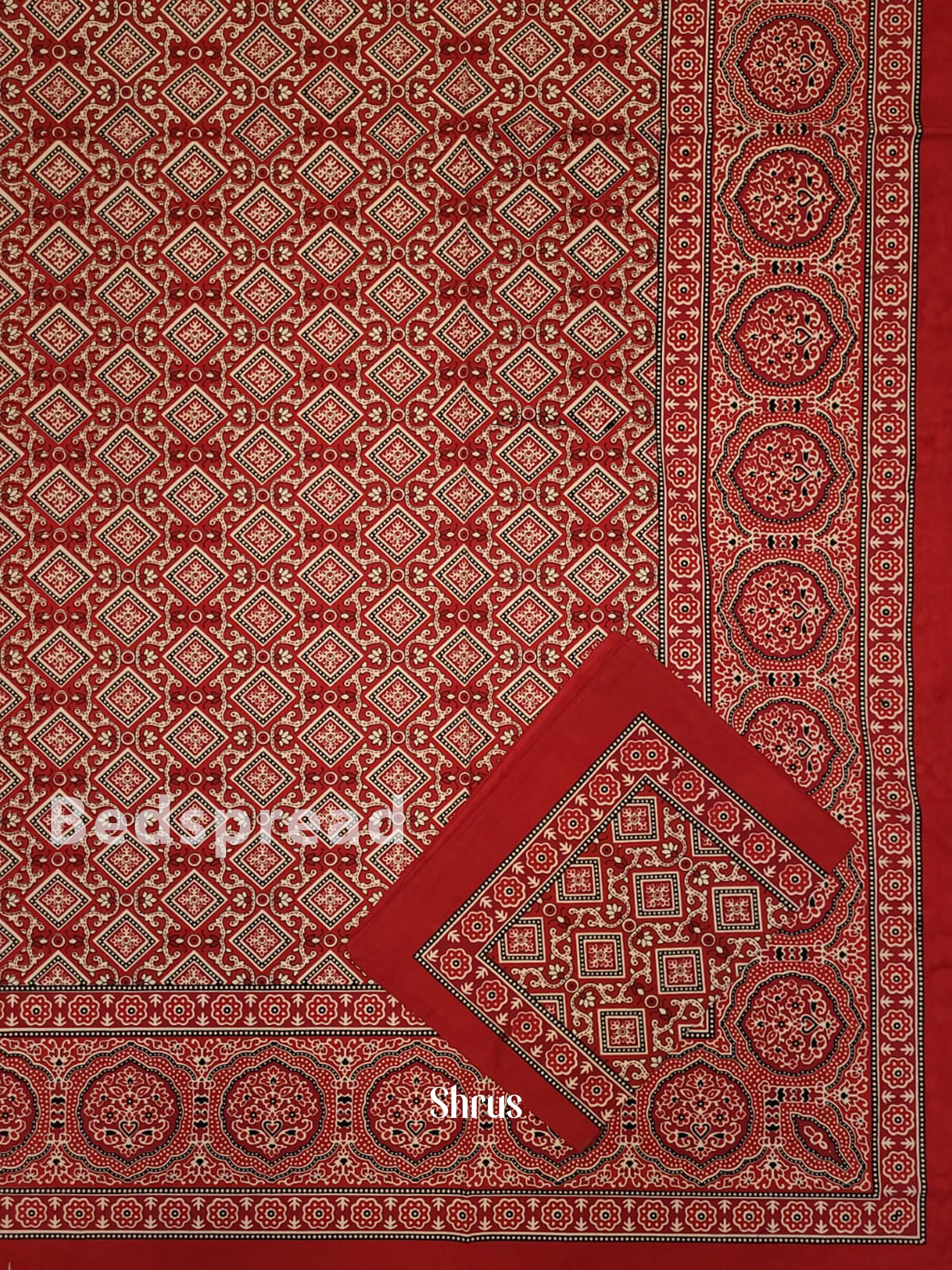 Red & Cream  - Bed Spreads - Image 2