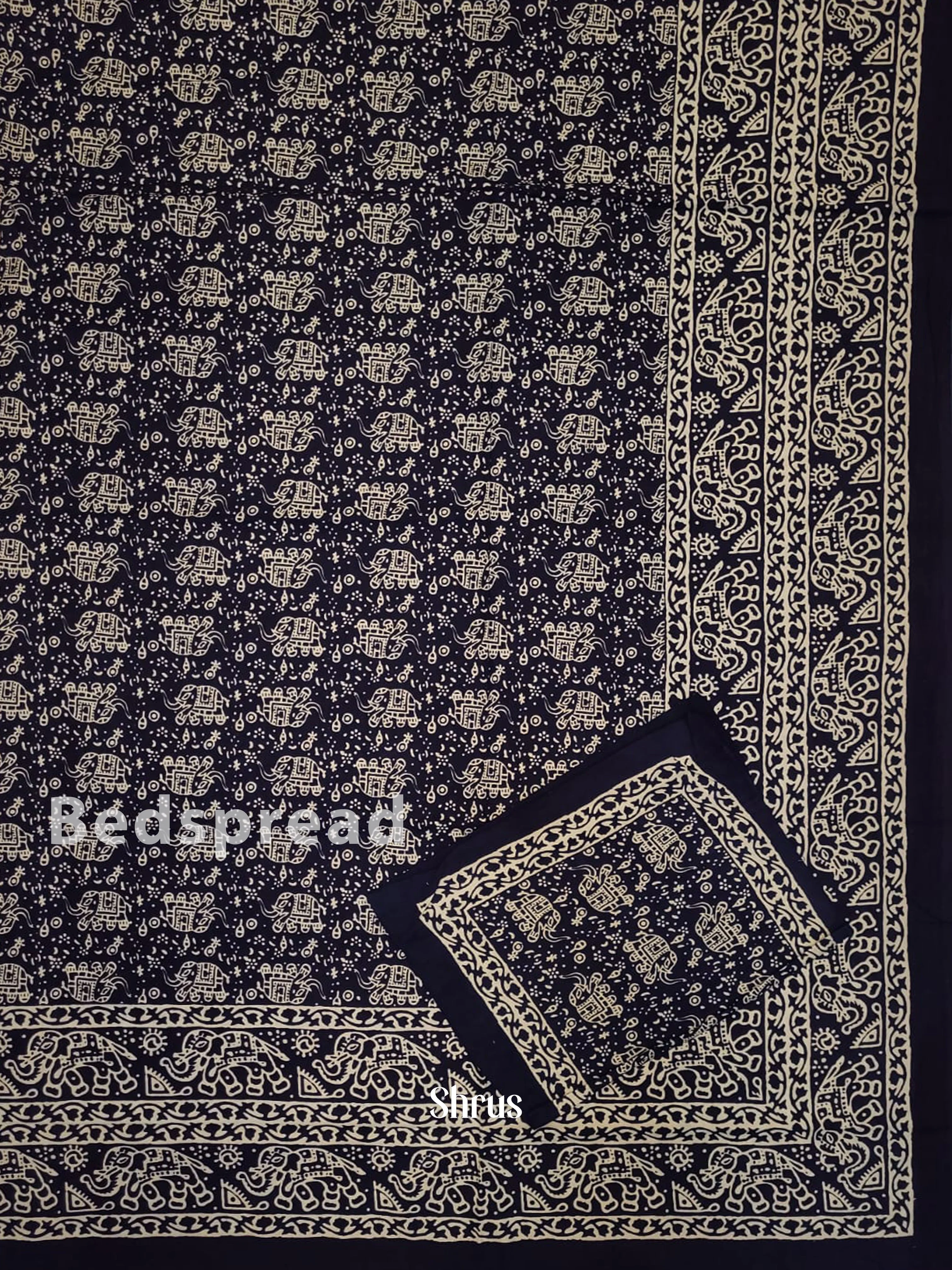 Navy Blue & Cream - Bed Spreads - Image 2