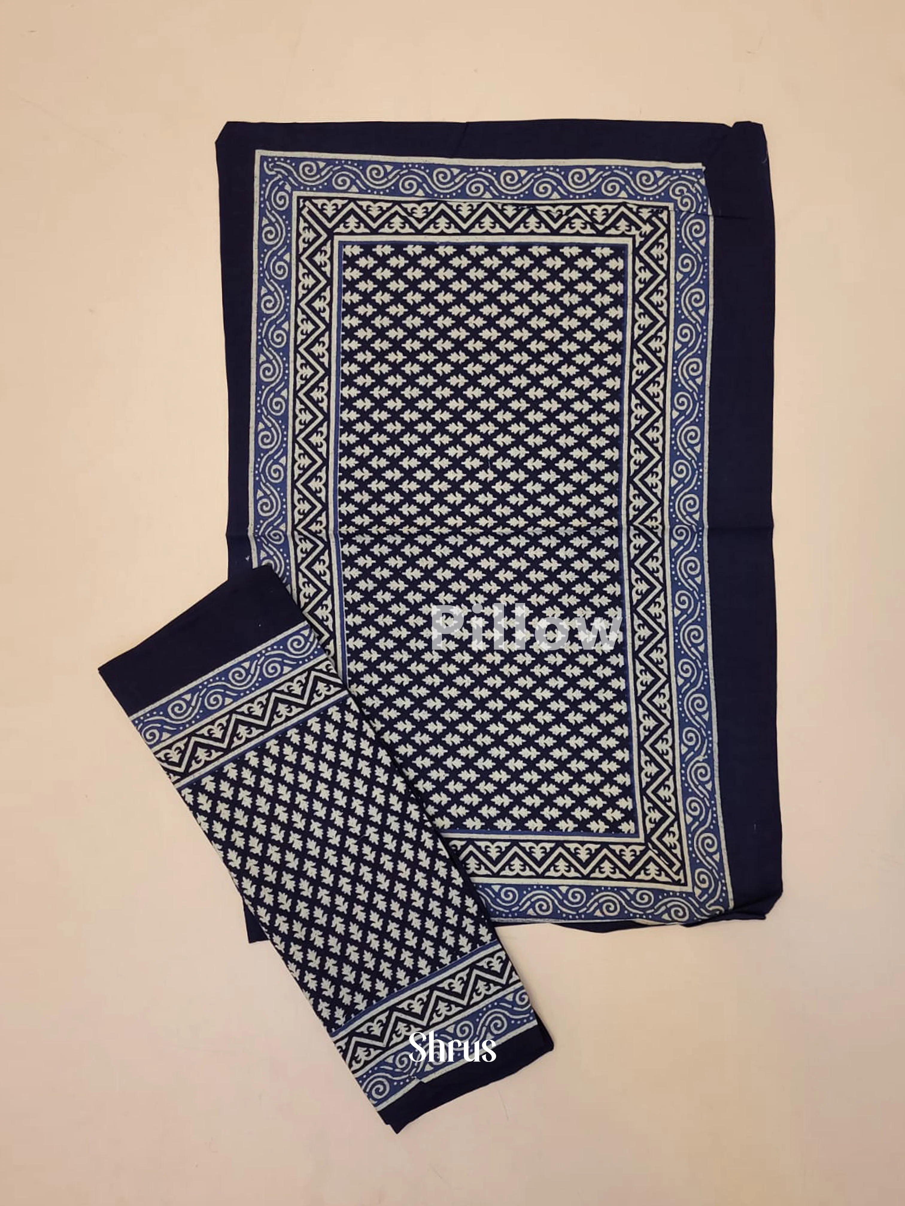 Navy Blue & Cream -Bed Spreads - Image 3