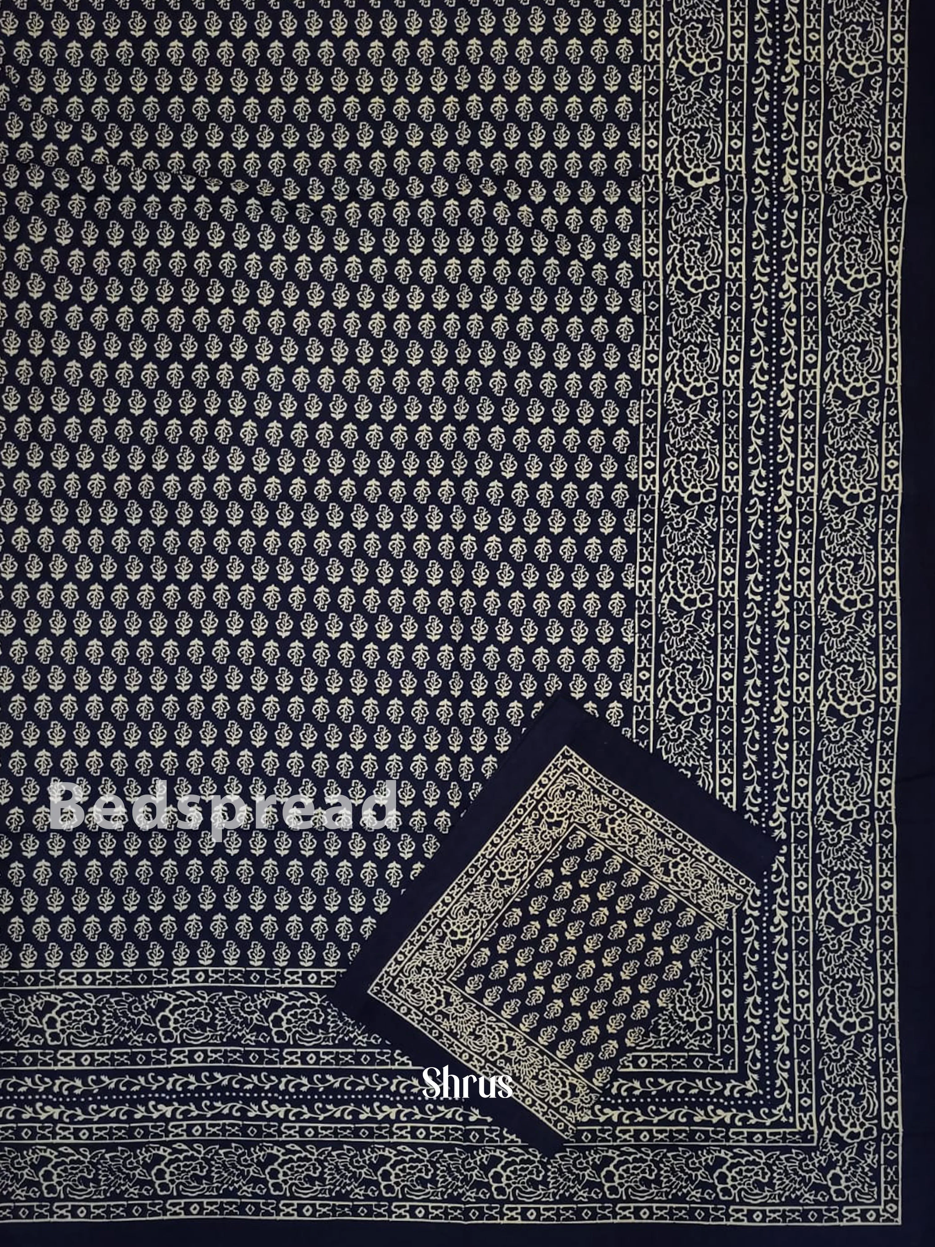 Indigo & Cream -Bed Spreads - Image 2
