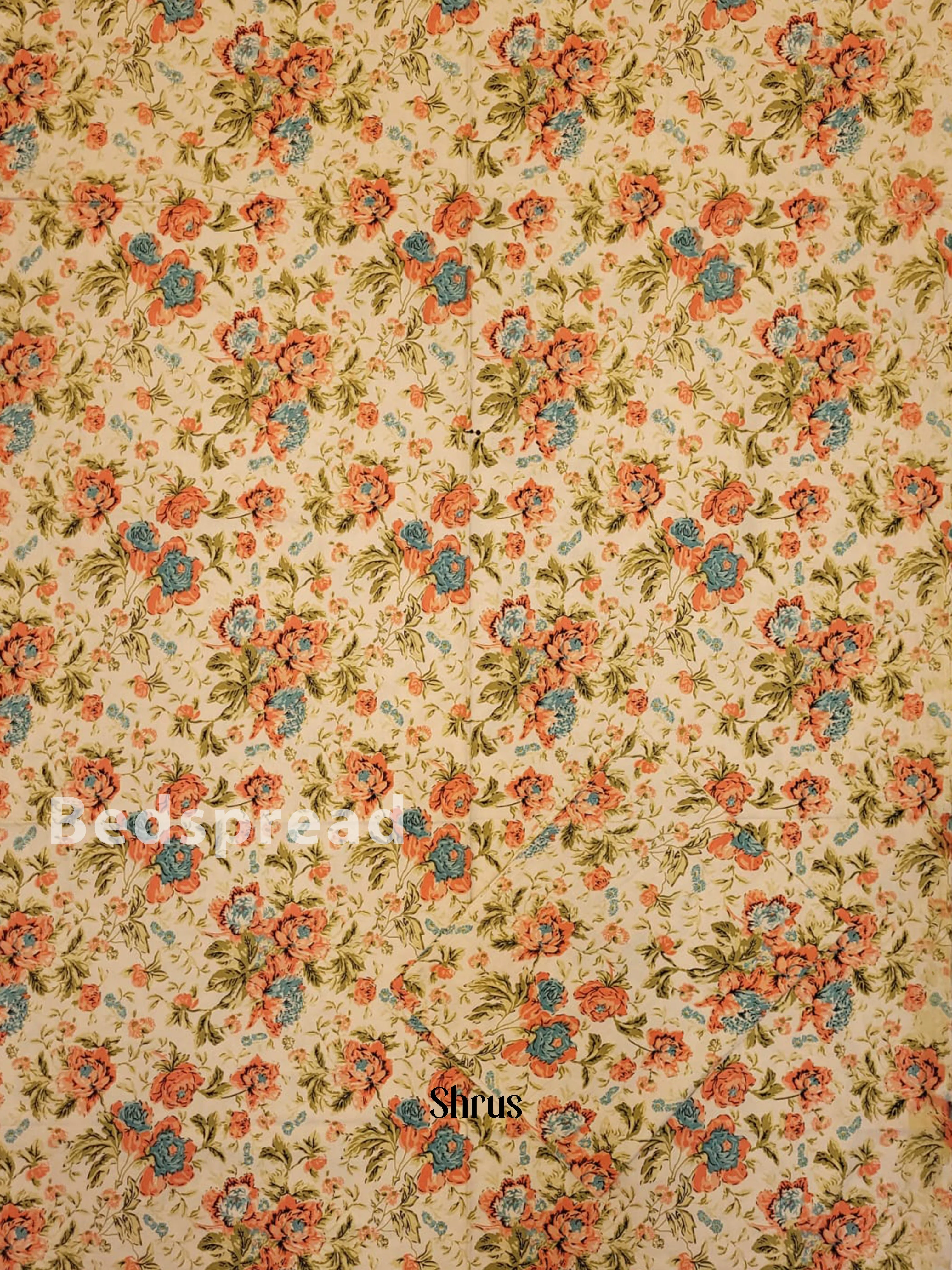 Cream & Peachish Pink - Bed Spreads - Image 2