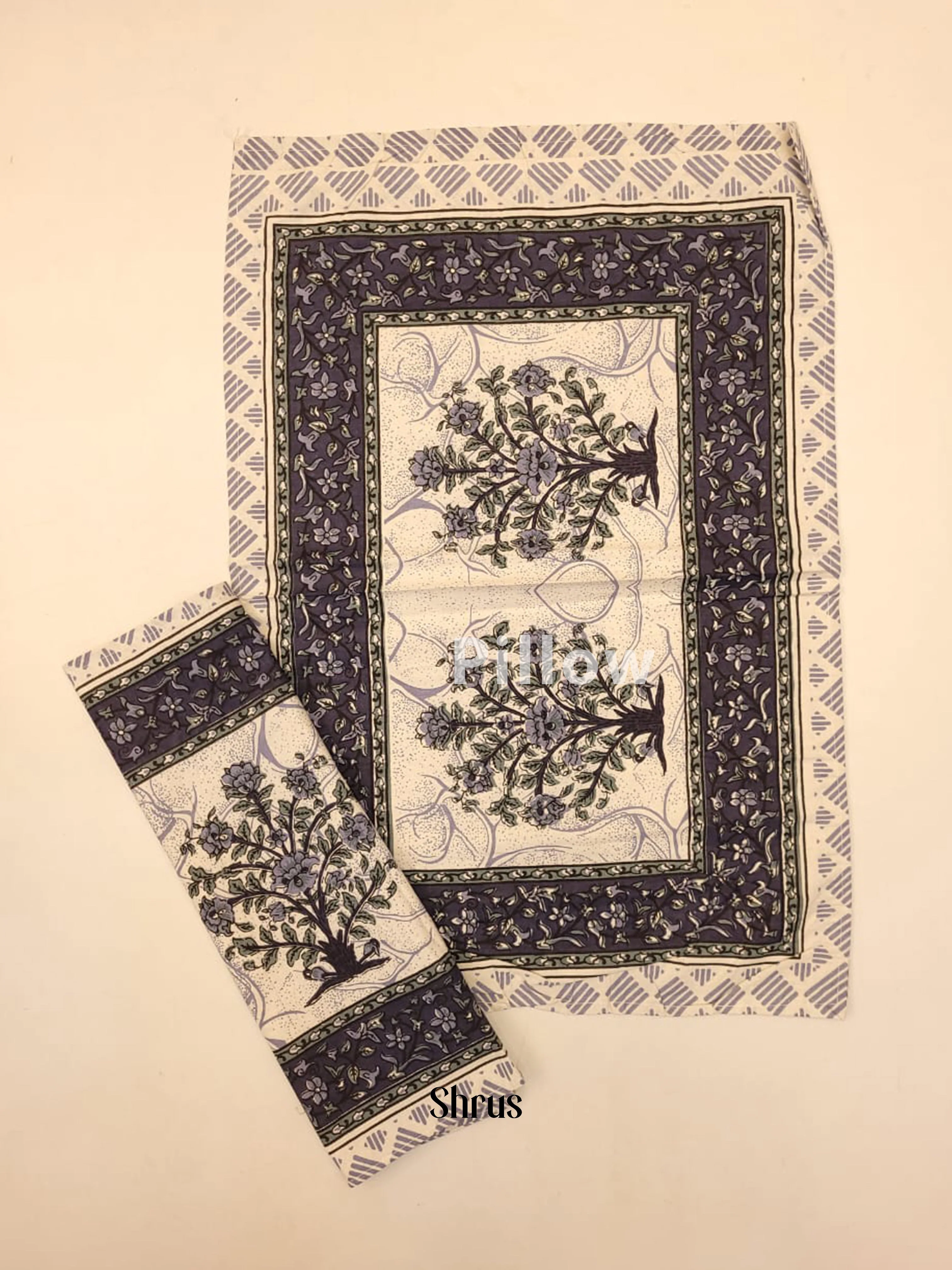 Cream & Blue - Bed Spreads - Image 3
