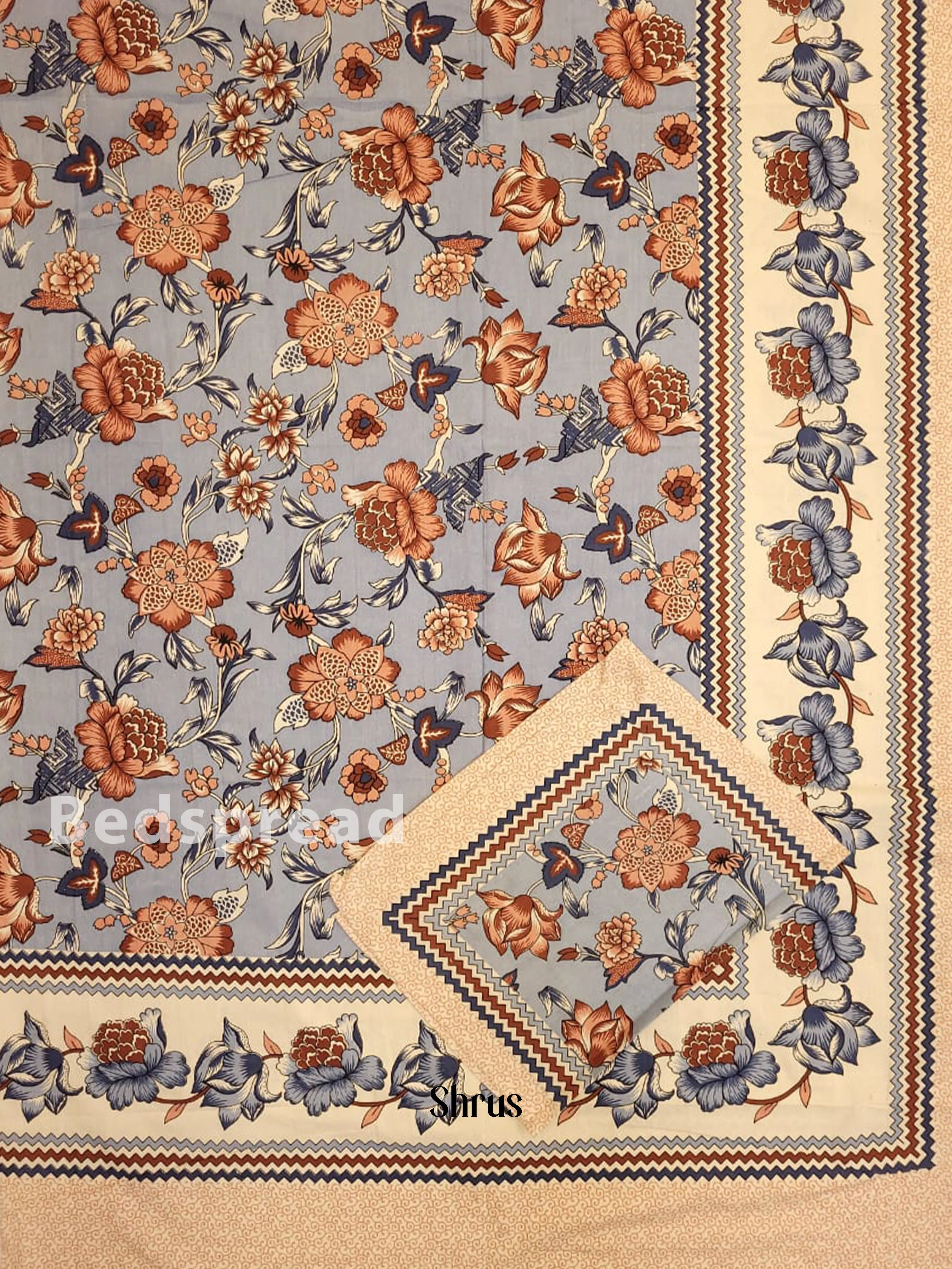 Blue & Cream - Bed Spreads - Image 2