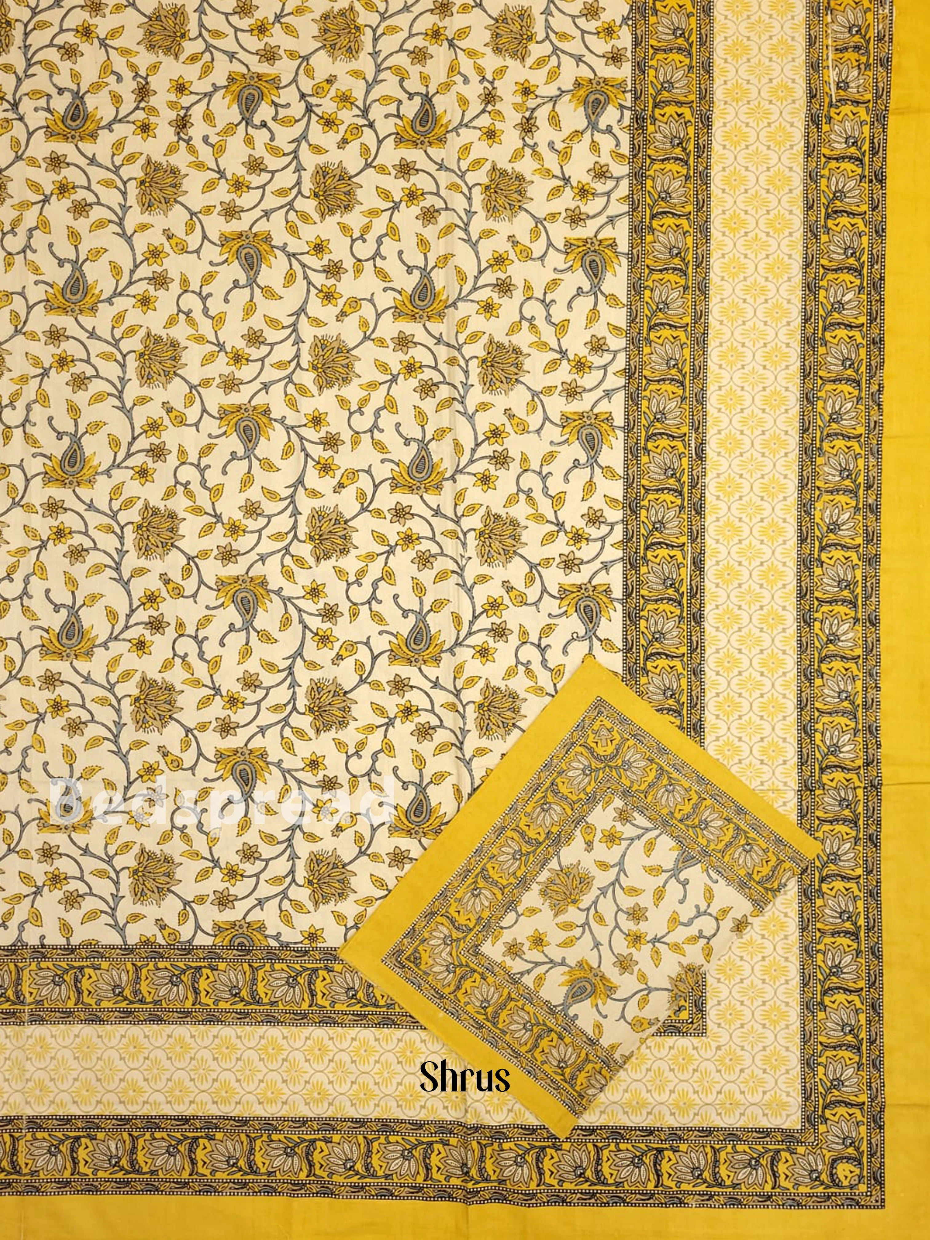 Cream & Yellow - Bed Spreads - Image 2