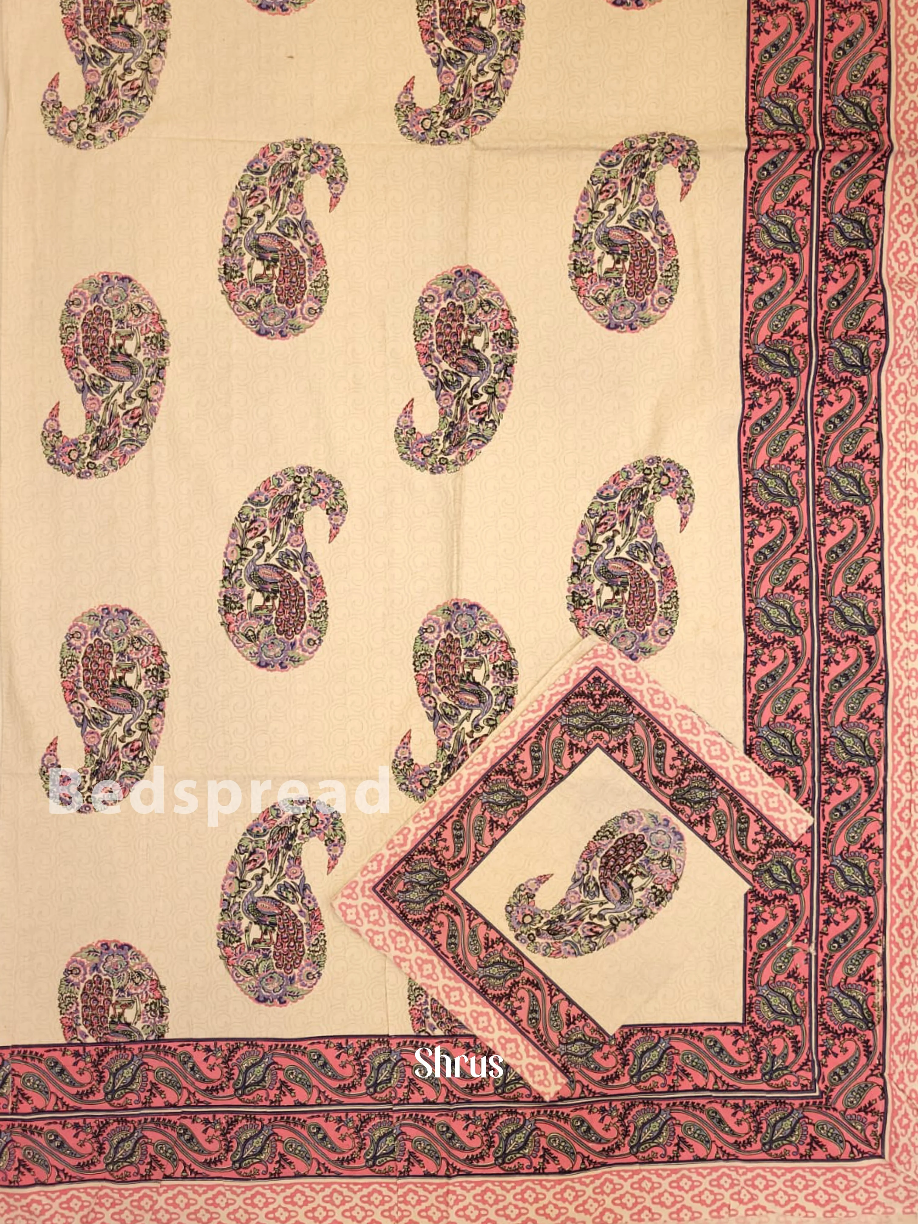 Cream & Pink - Bed Spreads - Image 2