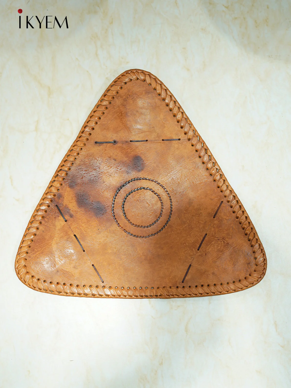 Leather Wooden Stool - Image 2