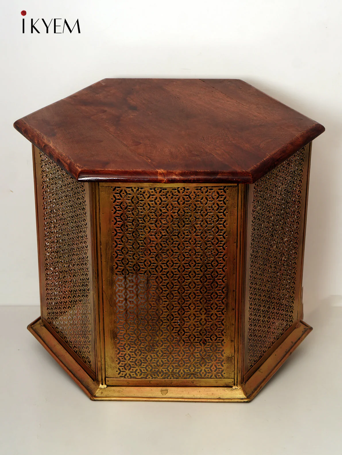 Brass Center Table With Wooden Top - Image 2
