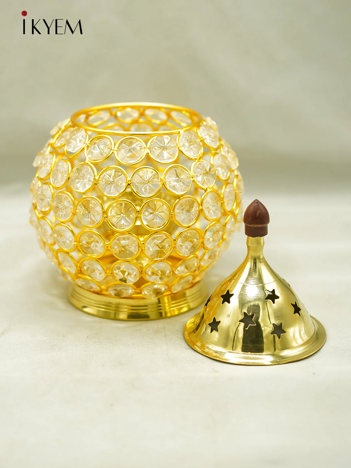 Brass Crystal Vilakku - Image 2