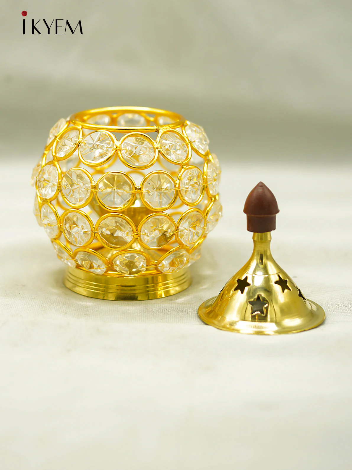Brass Crystal Vilakku - Image 2
