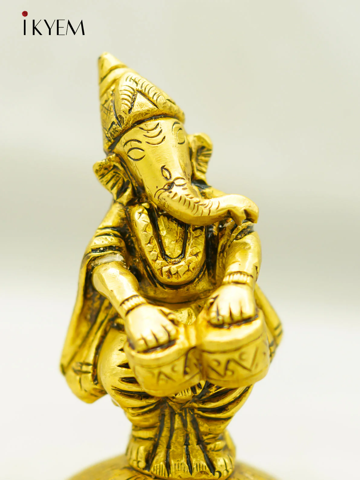 Brass Ganesha with drums - Image 2