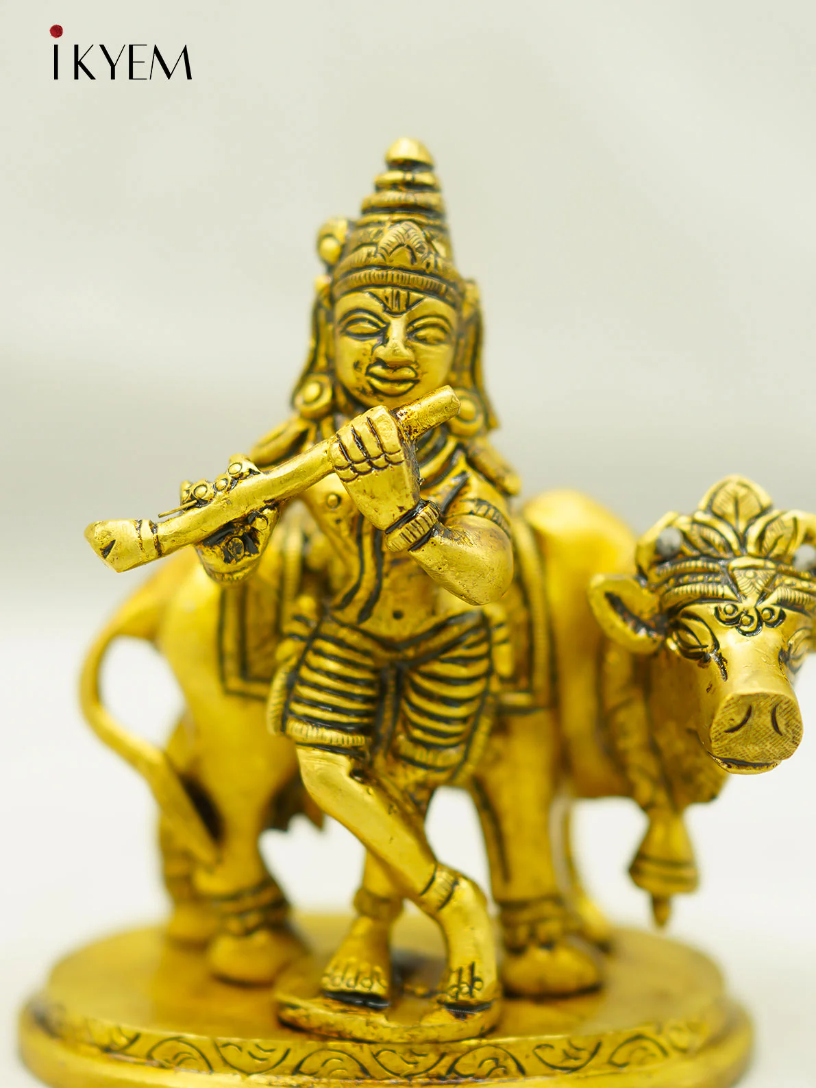 Brass Krishna Idol - 4 Inch- 4FJ14069 - Image 3