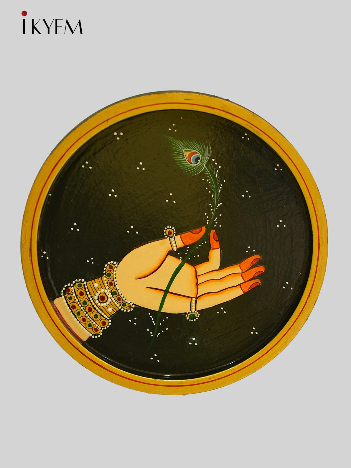 Handpainted wooden wall hanging plates