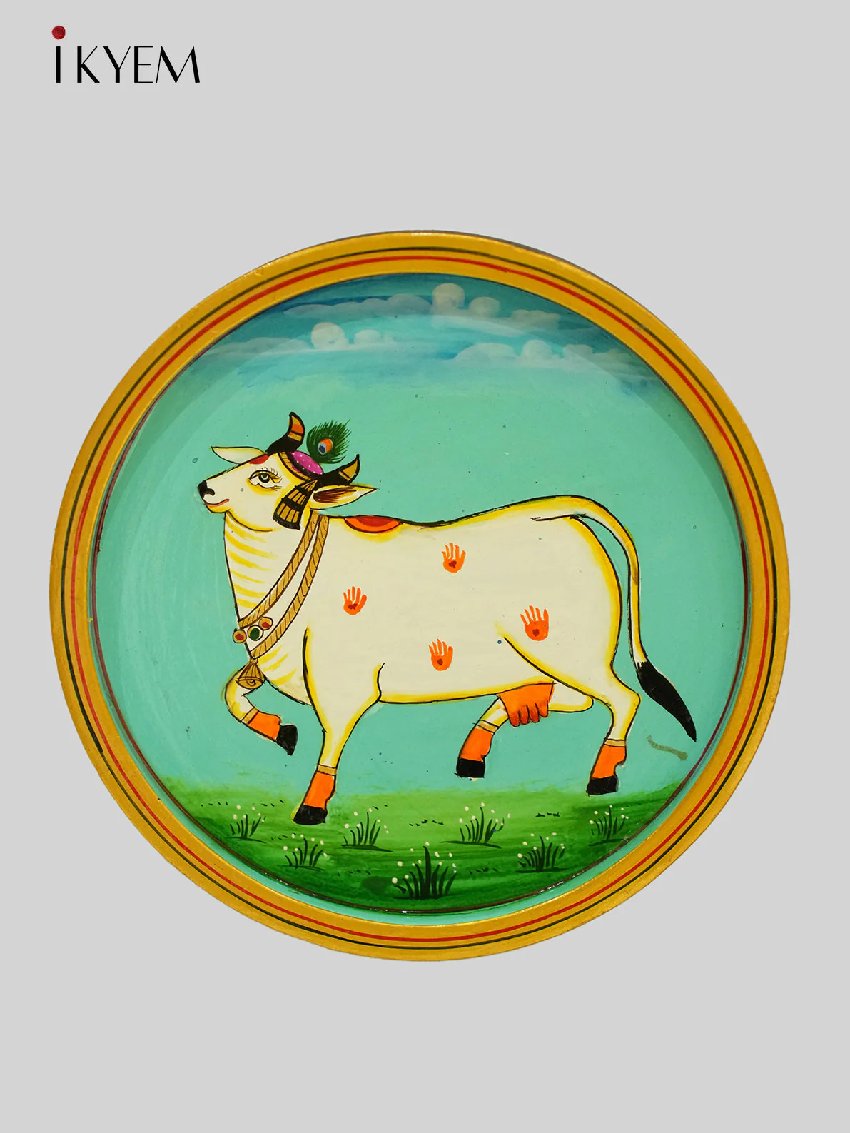 Handpainted wooden wall hanging plates
