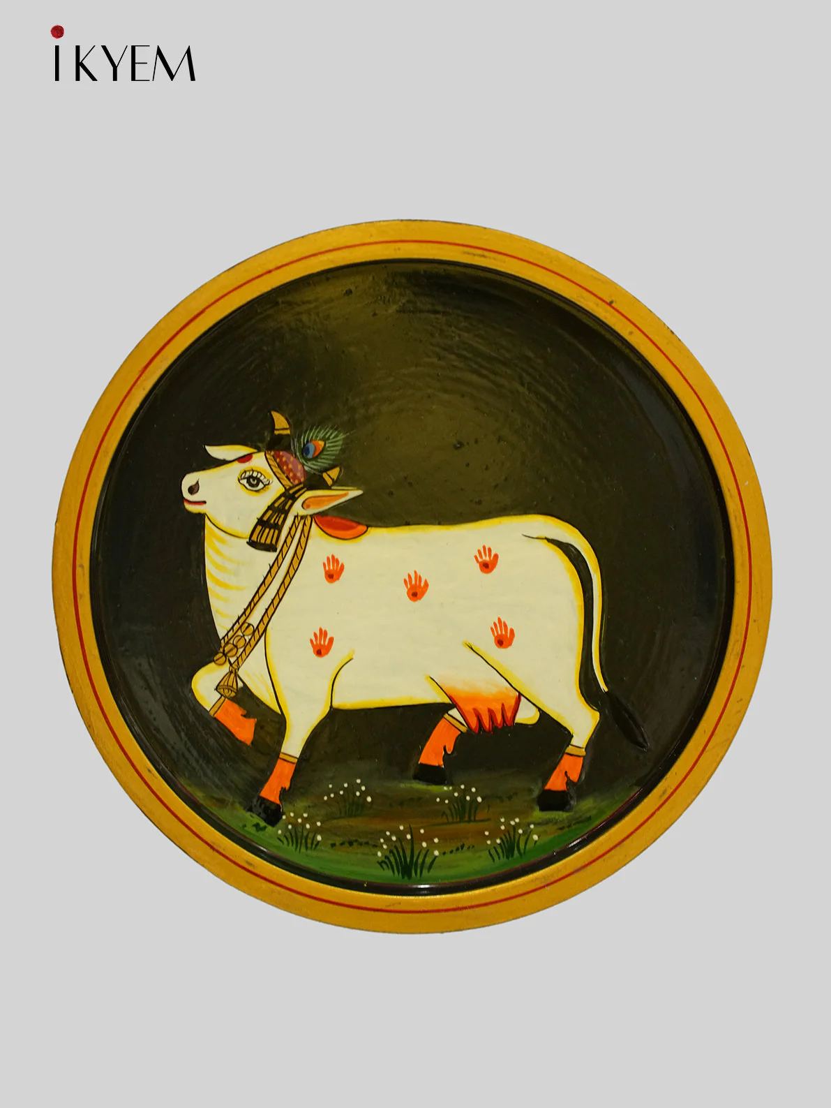 Handpainted wooden wall hanging plates