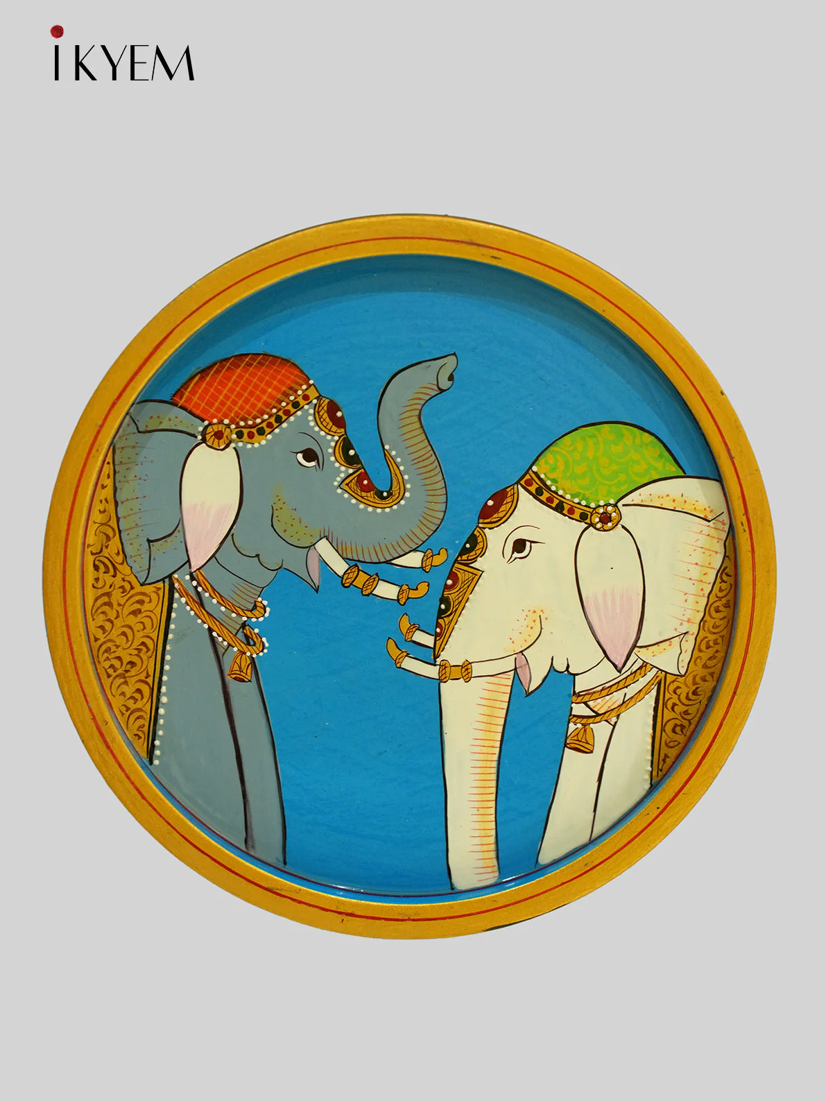 Handpainted wooden wall hanging plates