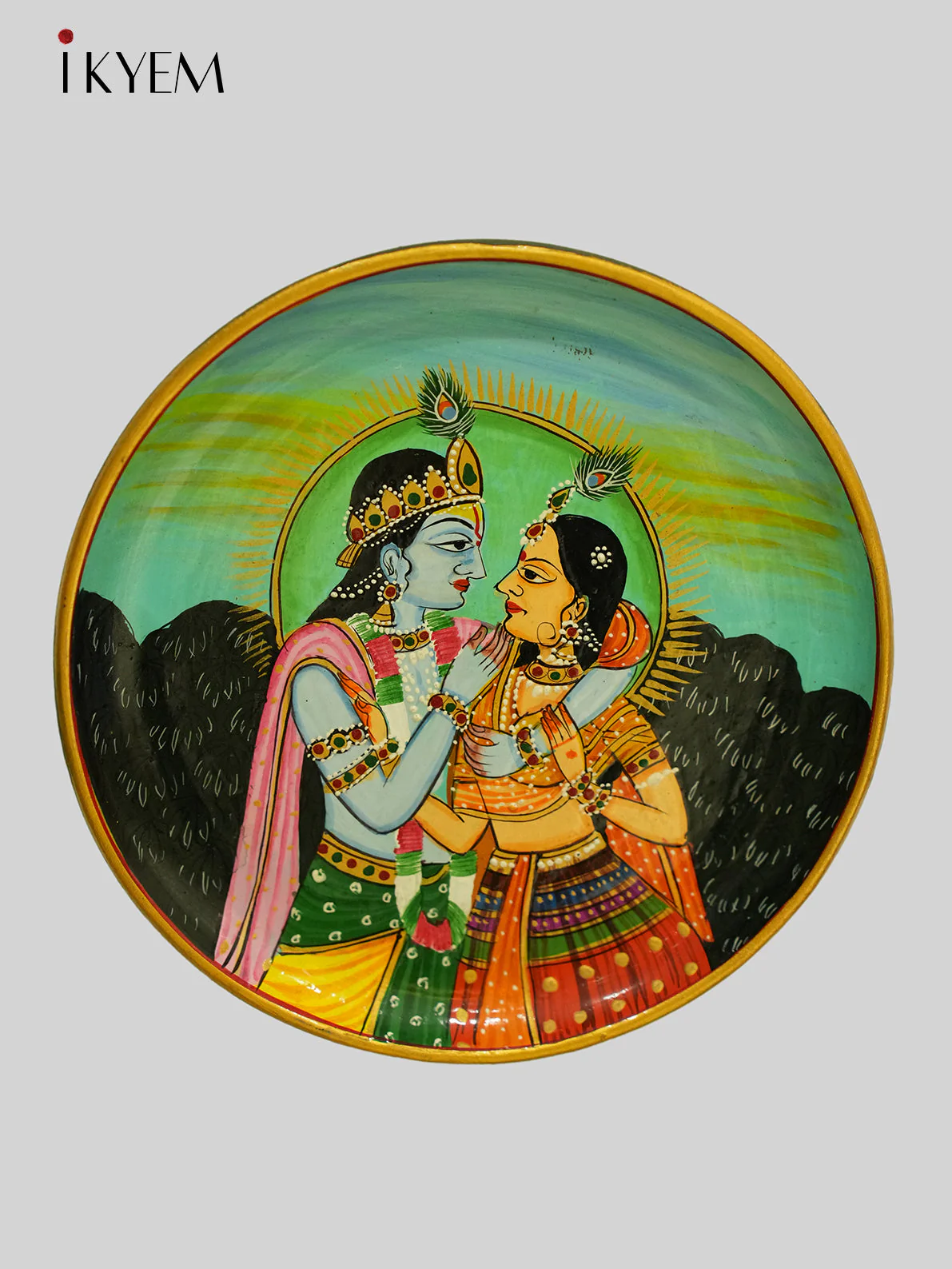 Handpainted wooden wall hanging plates