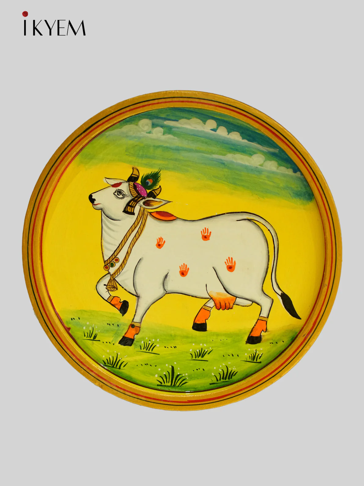Handpainted wooden wall hanging plates