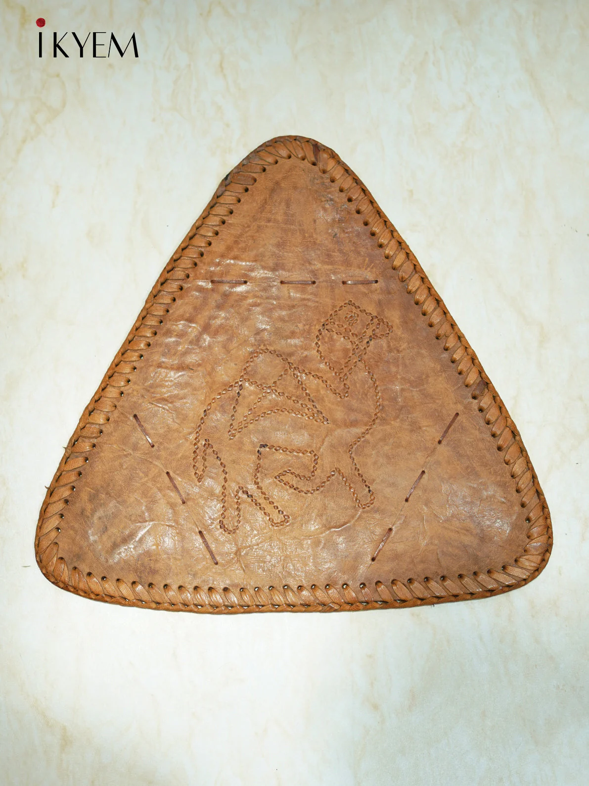 Leather Wooden Stool - Image 2