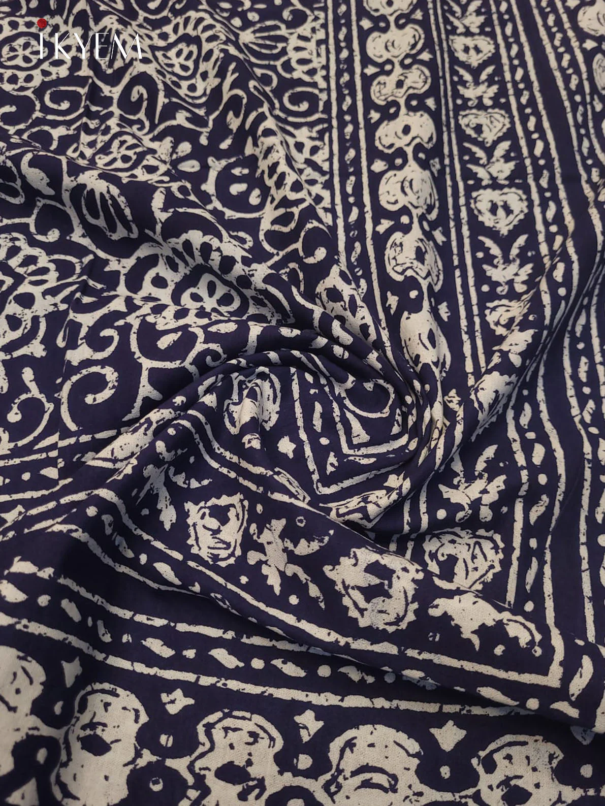 Indigo Blue & Cream- Bed Spread