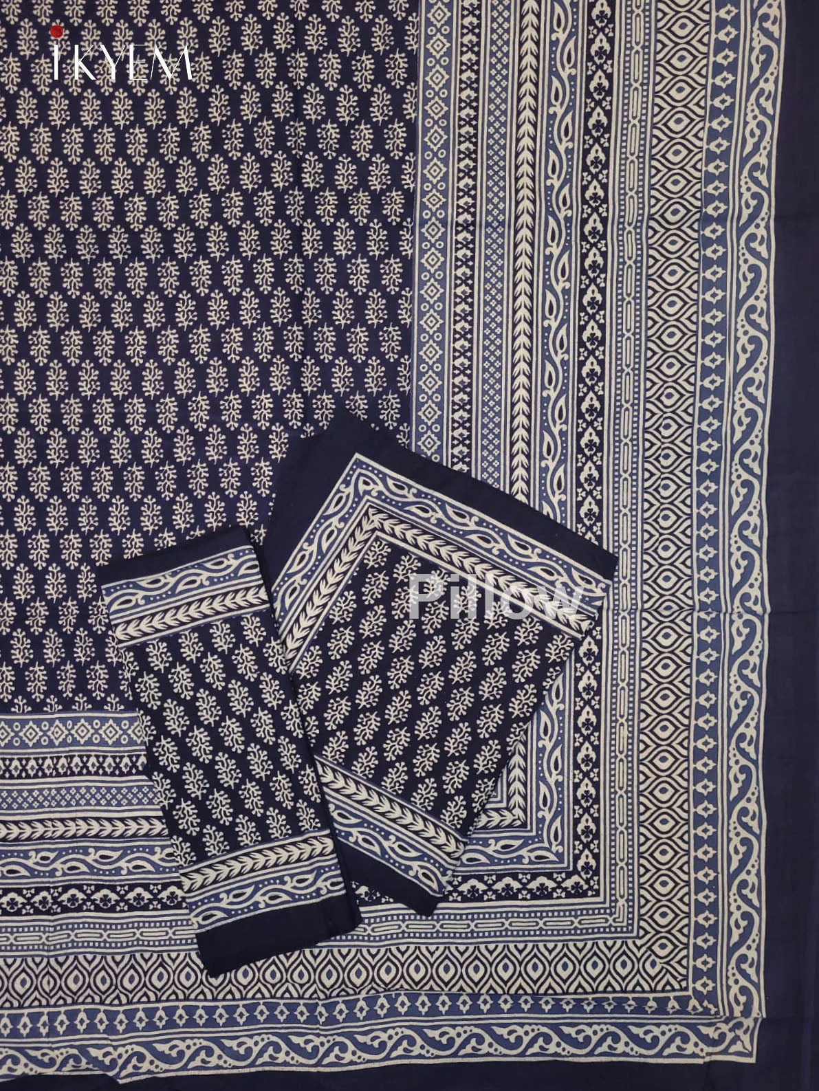 Indigo Blue & Cream - Bed Spread - Image 2