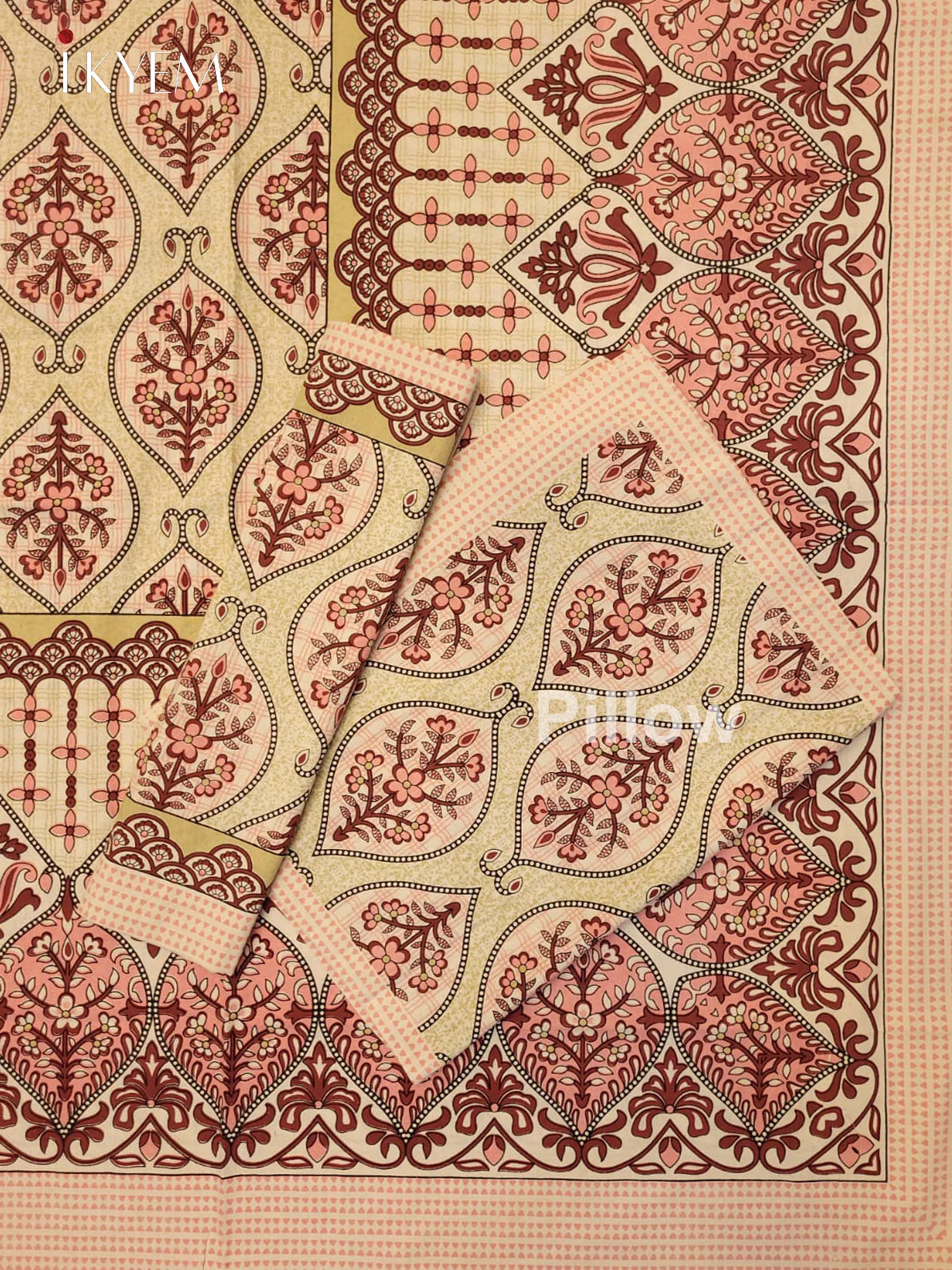 Green & Peach   - bed Spread - Image 2