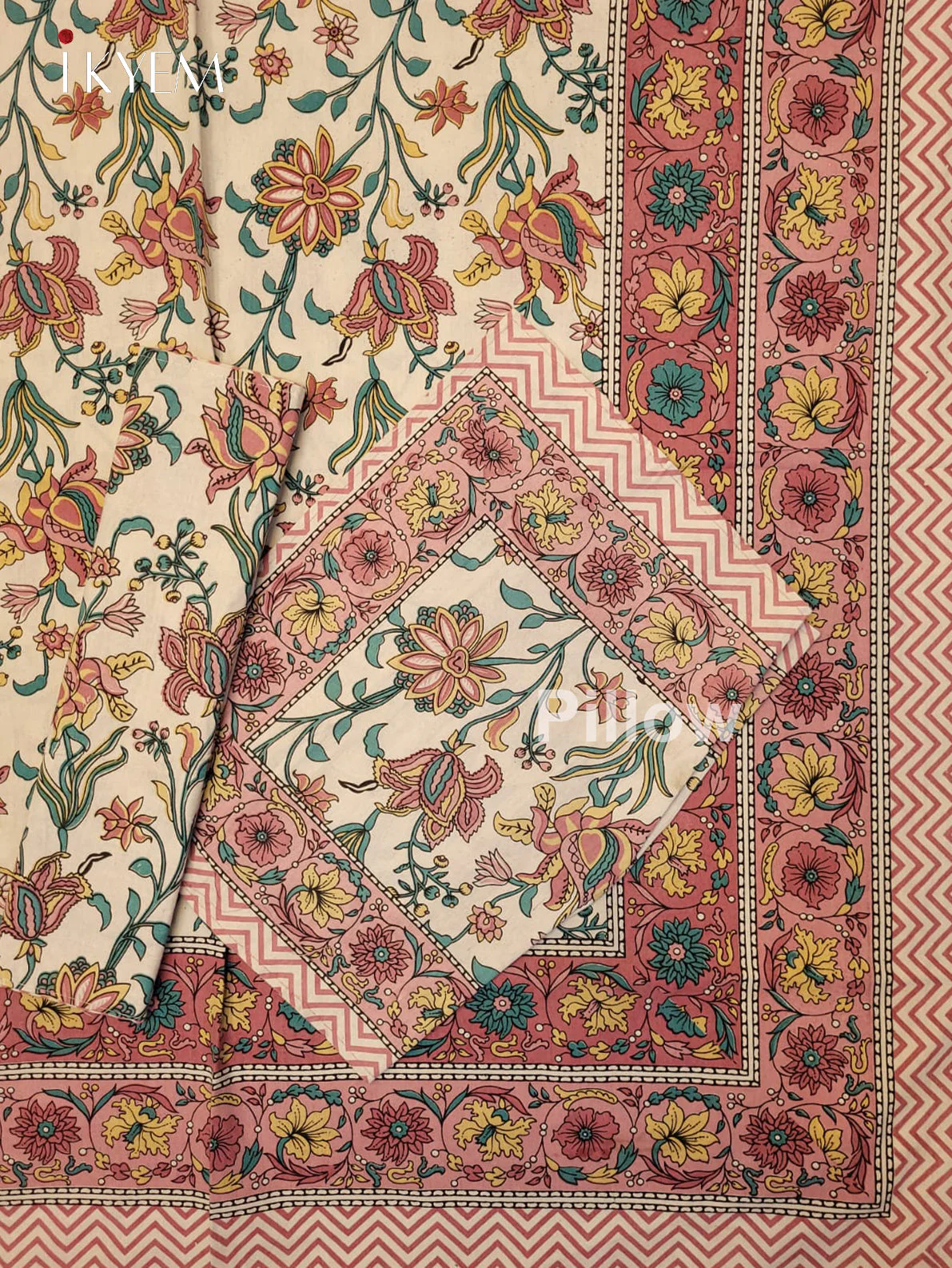 Cream & Pink - Bed Spread - Image 3
