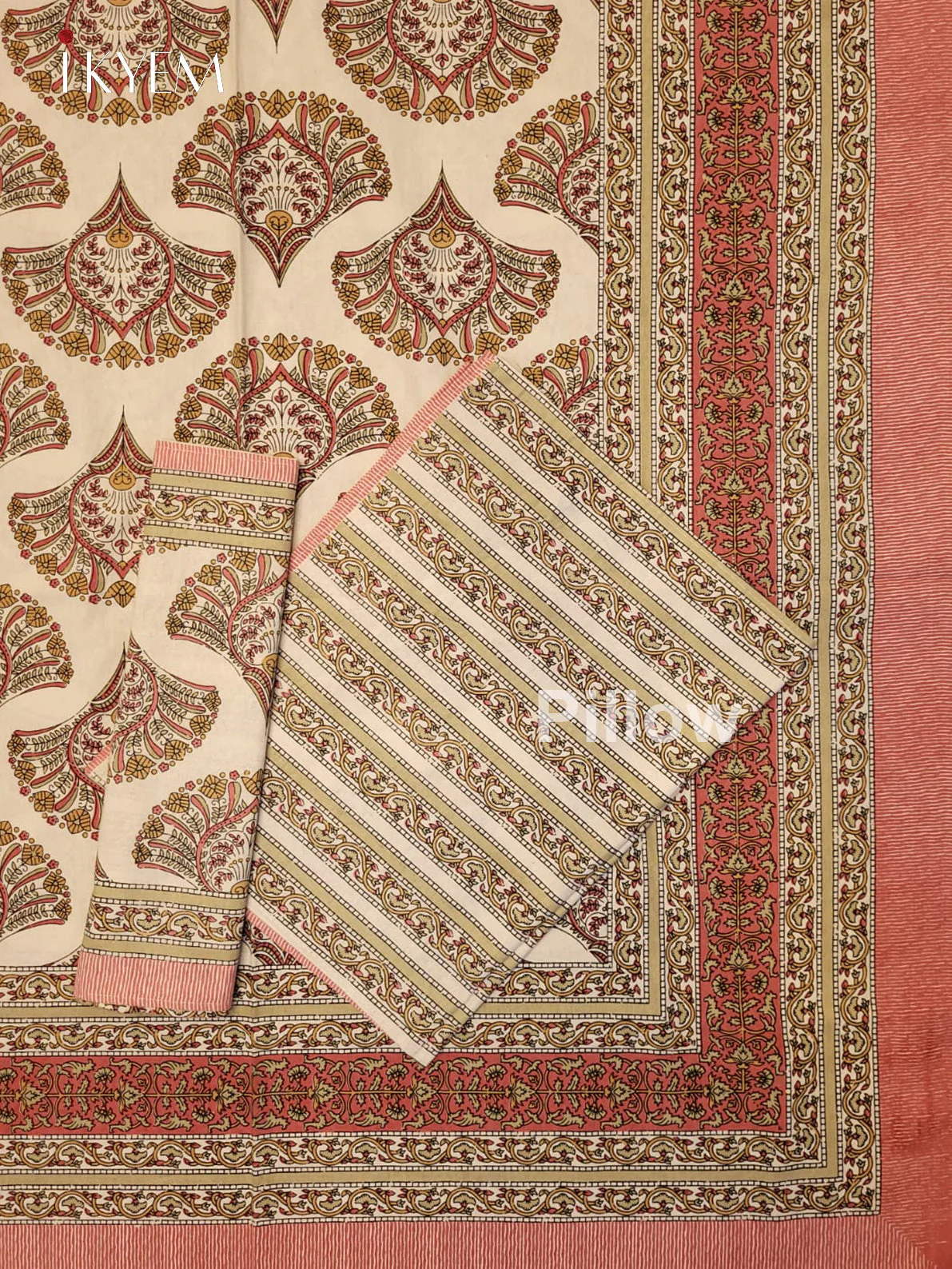 Cream & Red - Bed Spread - Image 2